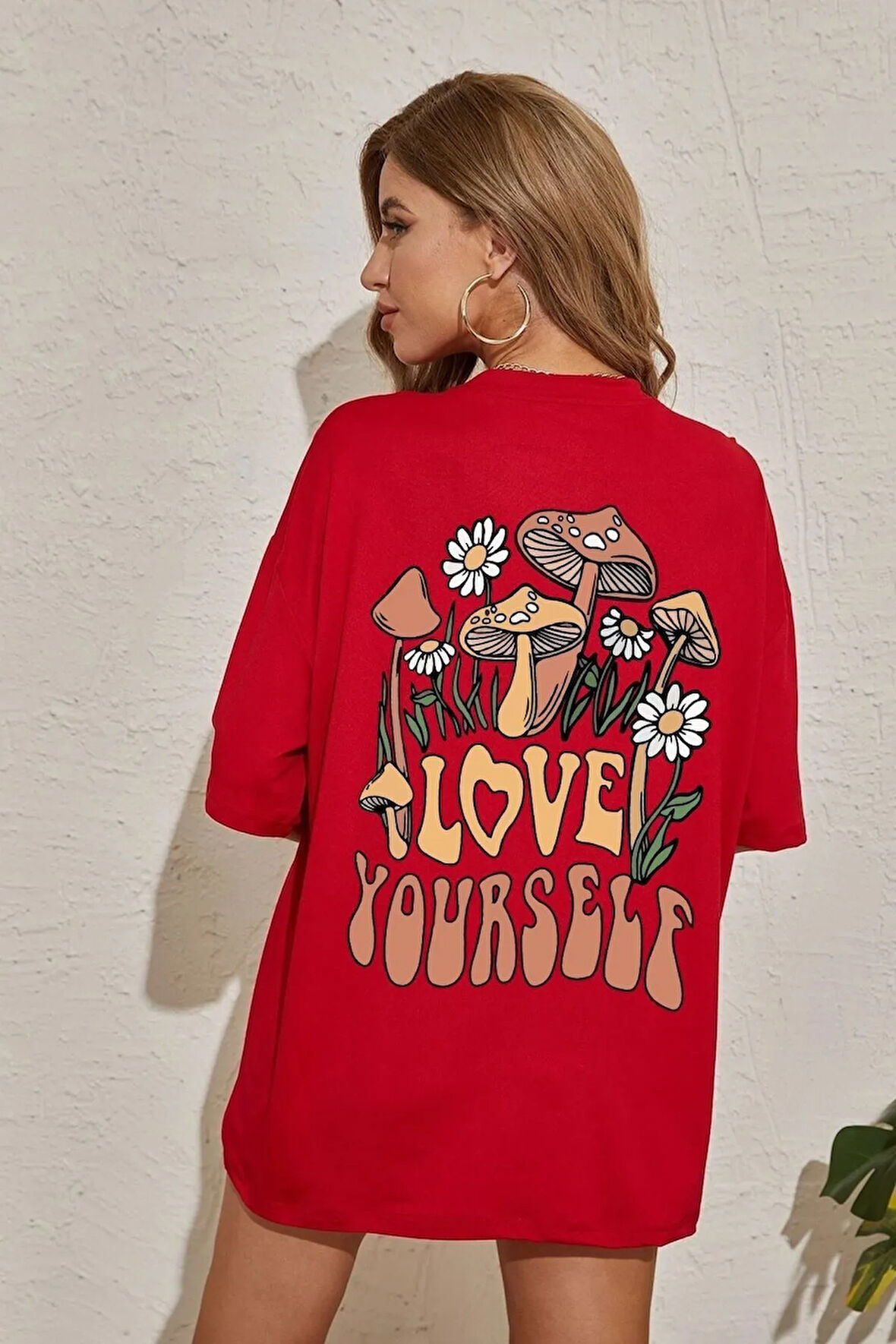 Unisex Love Yourself Sırt Baskılı Tasarım T-shirt