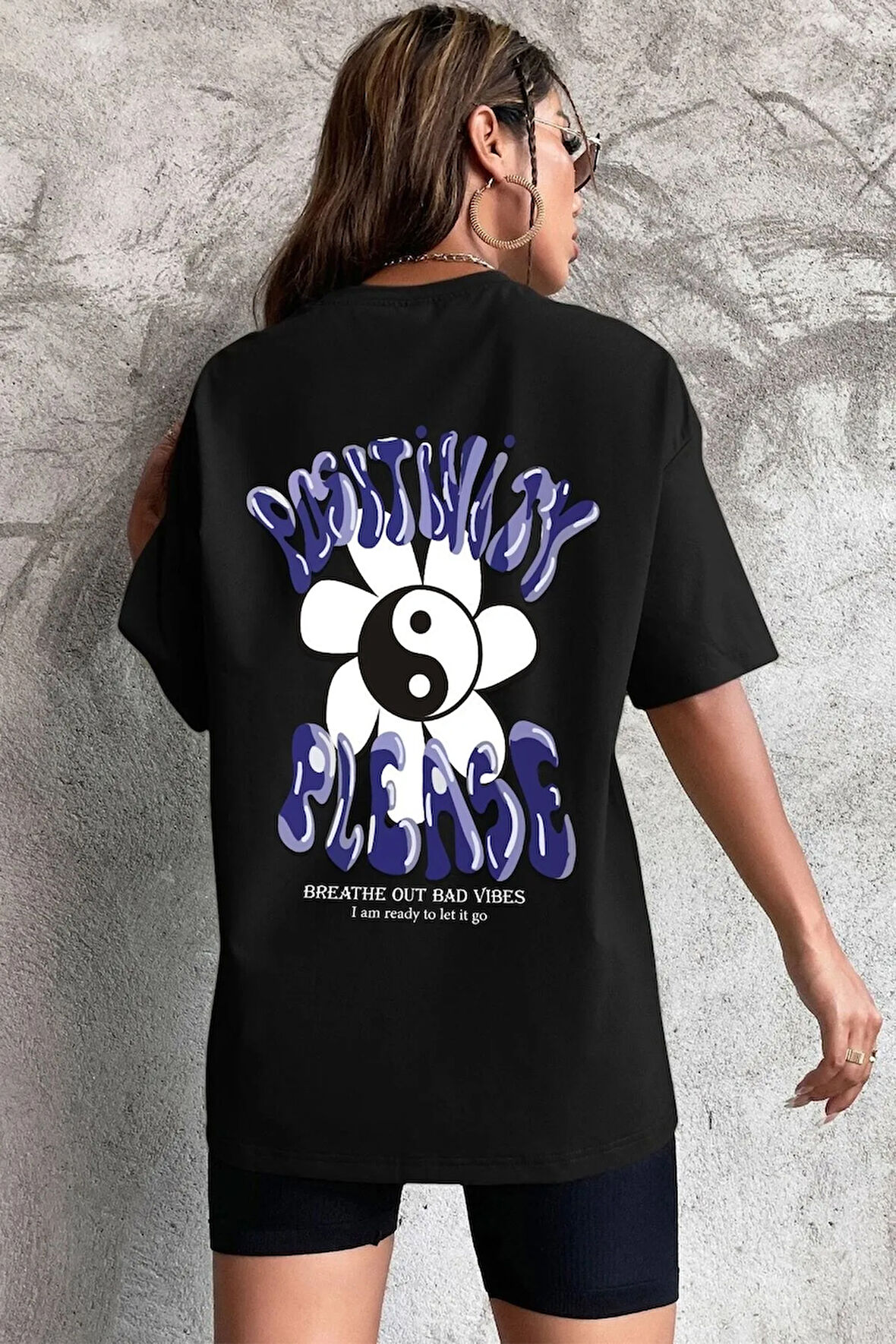 Unisex Positivity Tasarım Kısa Kol Tshirt