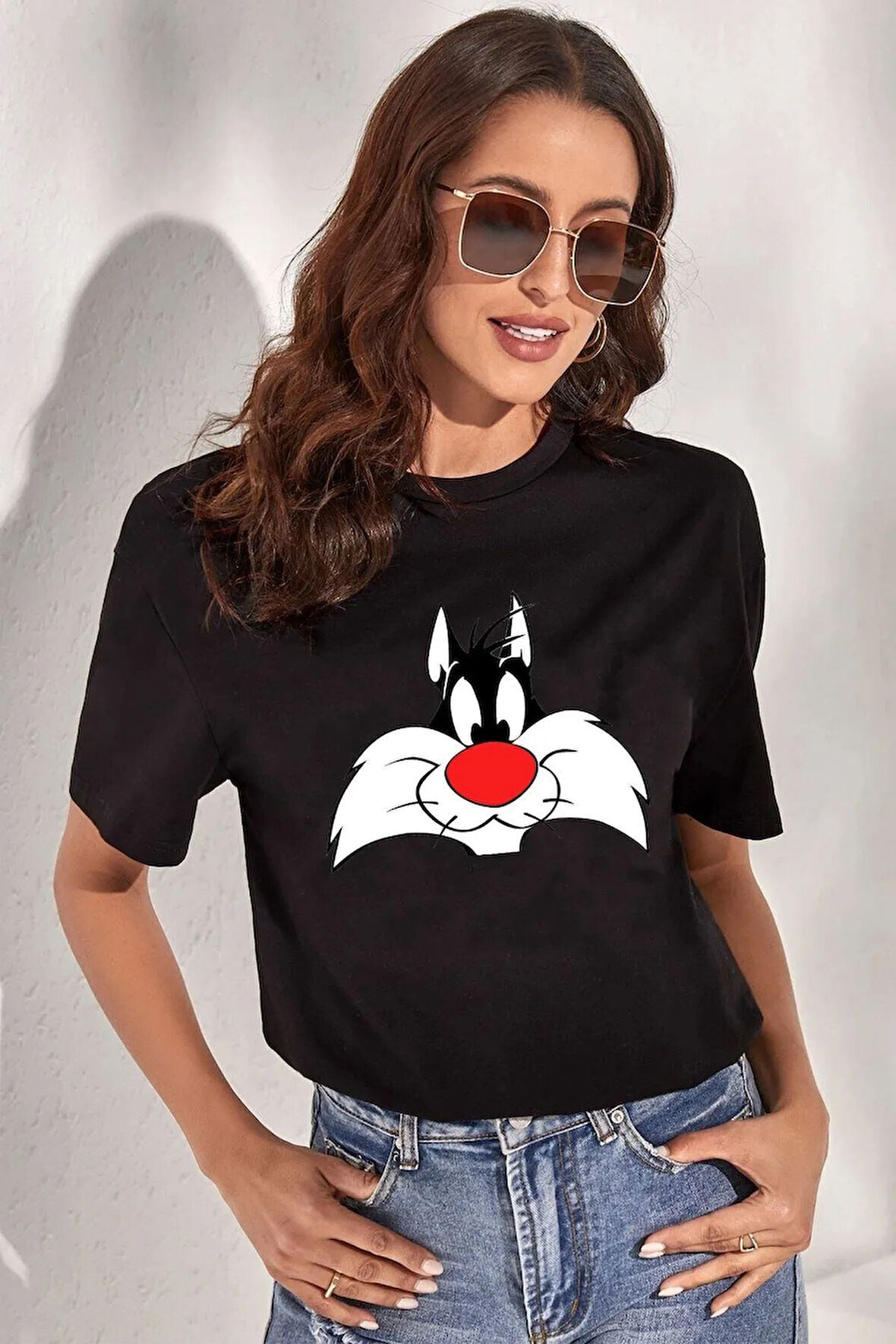 Unisex Sylvester Baskılı Tasarım T-shirt