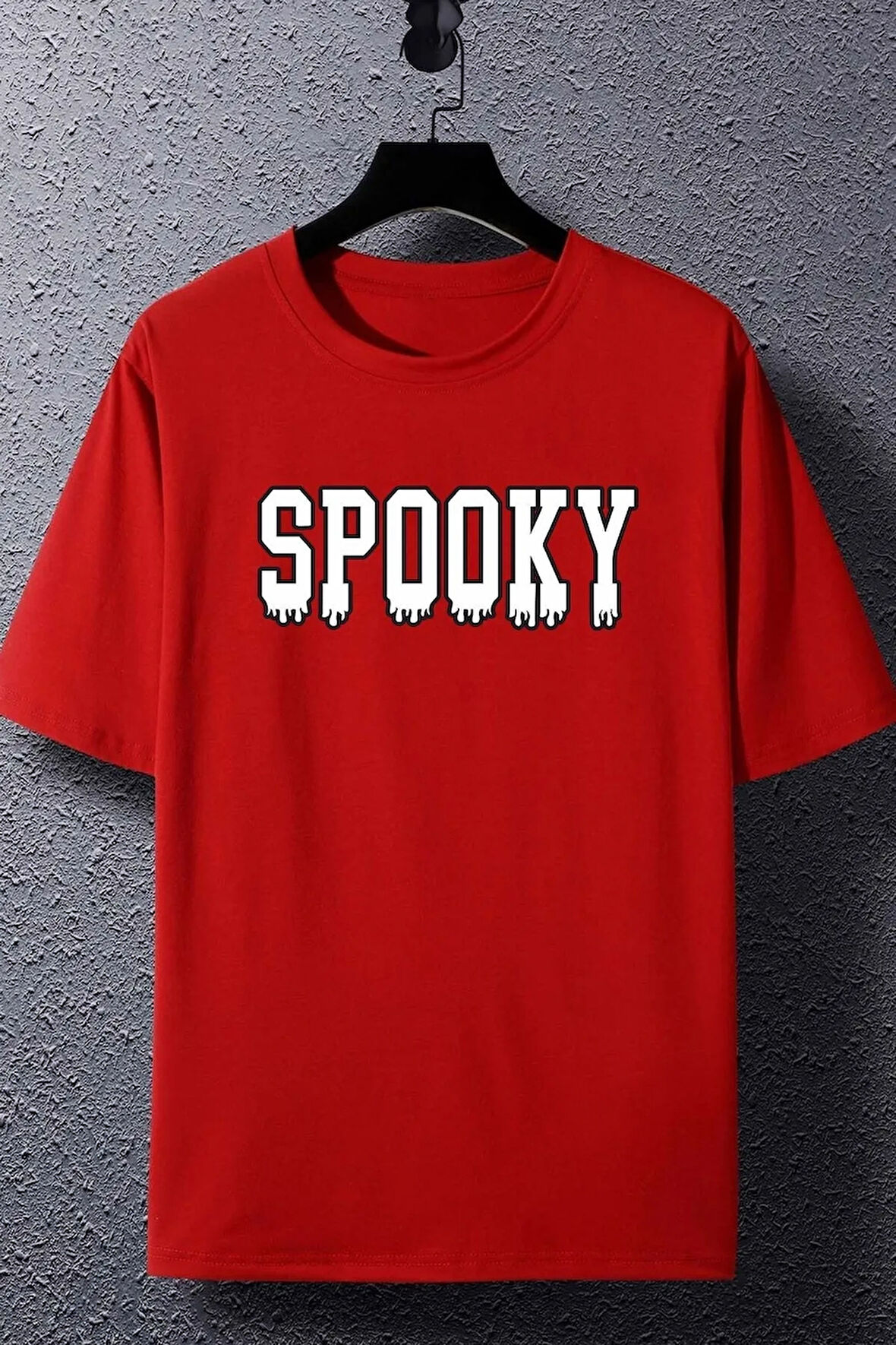 Unisex Spooky Baskılı Kısa Kol T-shirt