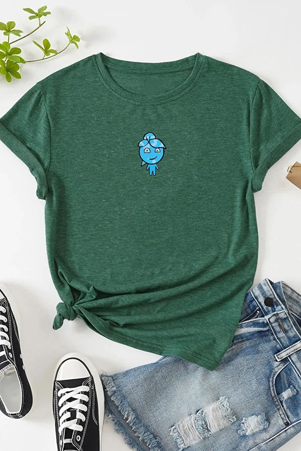 Unisex Su Avatar Baskılı Tasarım T-shirt