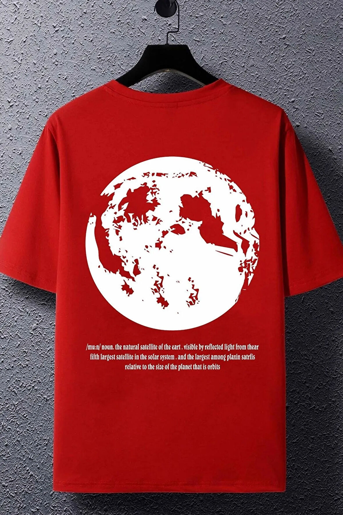 Unisex The Moon Baskılı Kısa Kol T-shirt