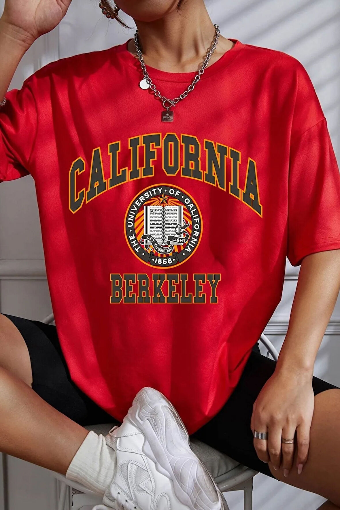 Unisex California Baskılı Kısa Kol T-shirt
