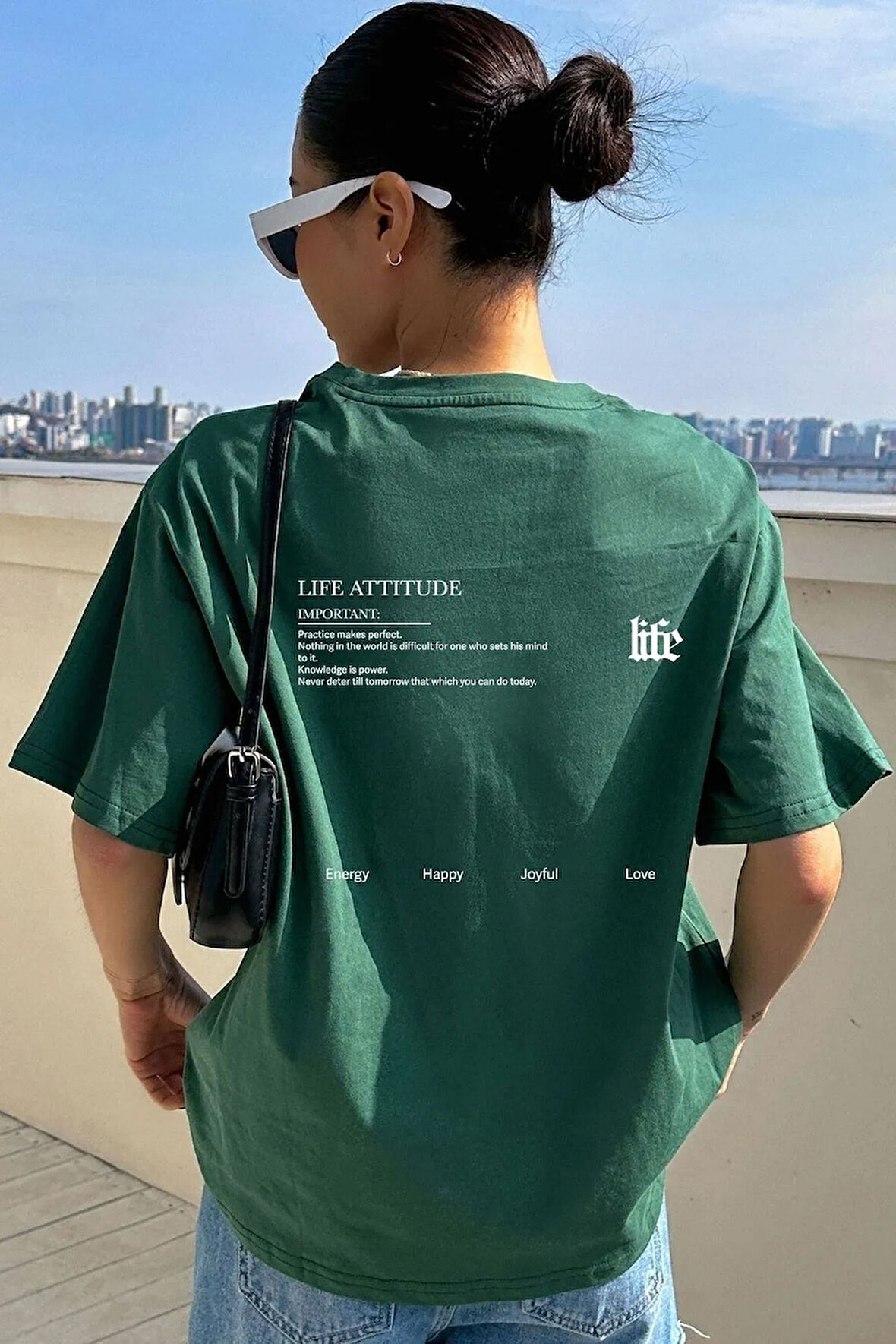 Unisex Life Baskılı Tasarım Tshirt