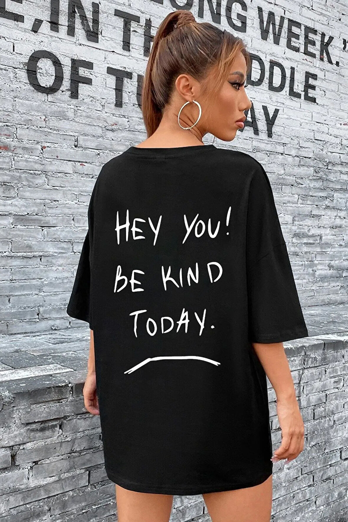 Unisex Hey you Baskılı Tasarım Tshirt
