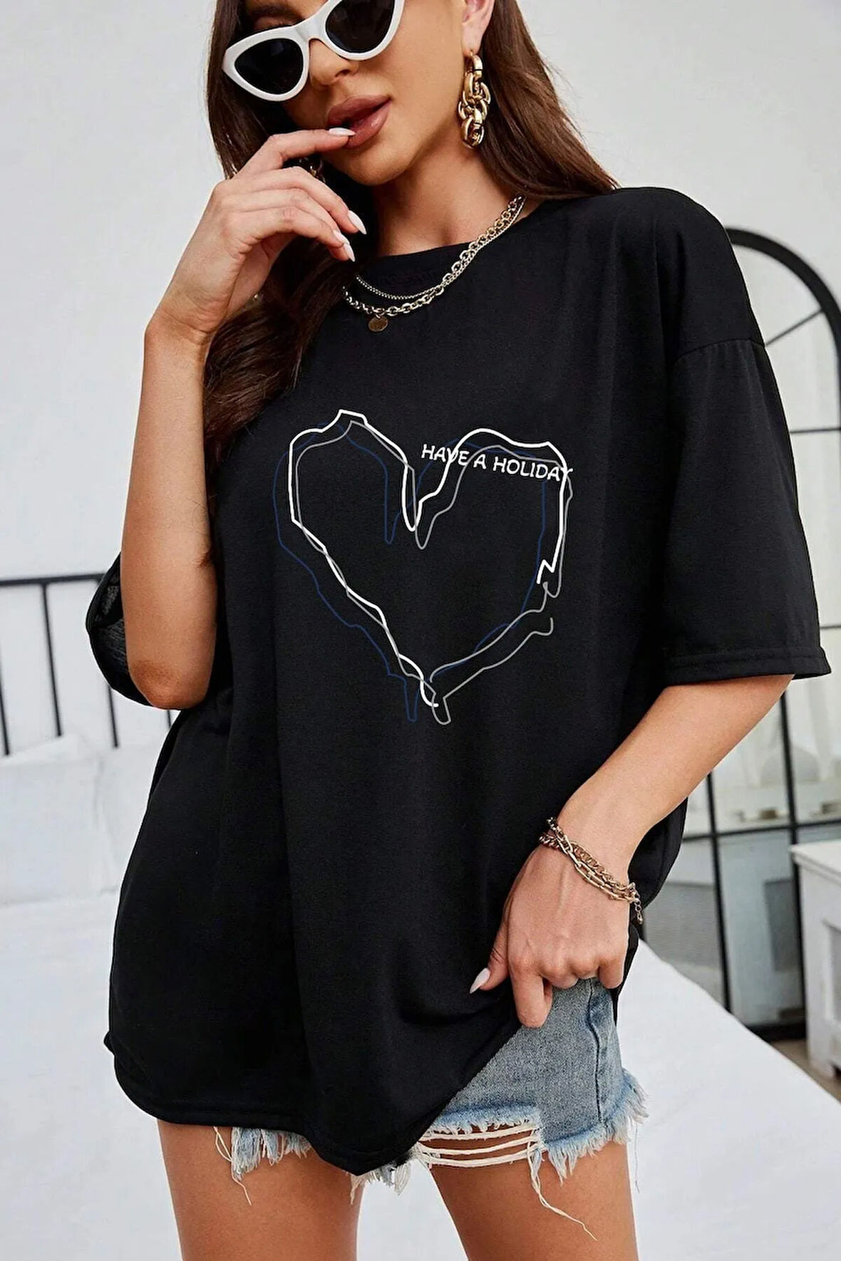 Unisex Holiday Baskılı Tasarım Tshirt