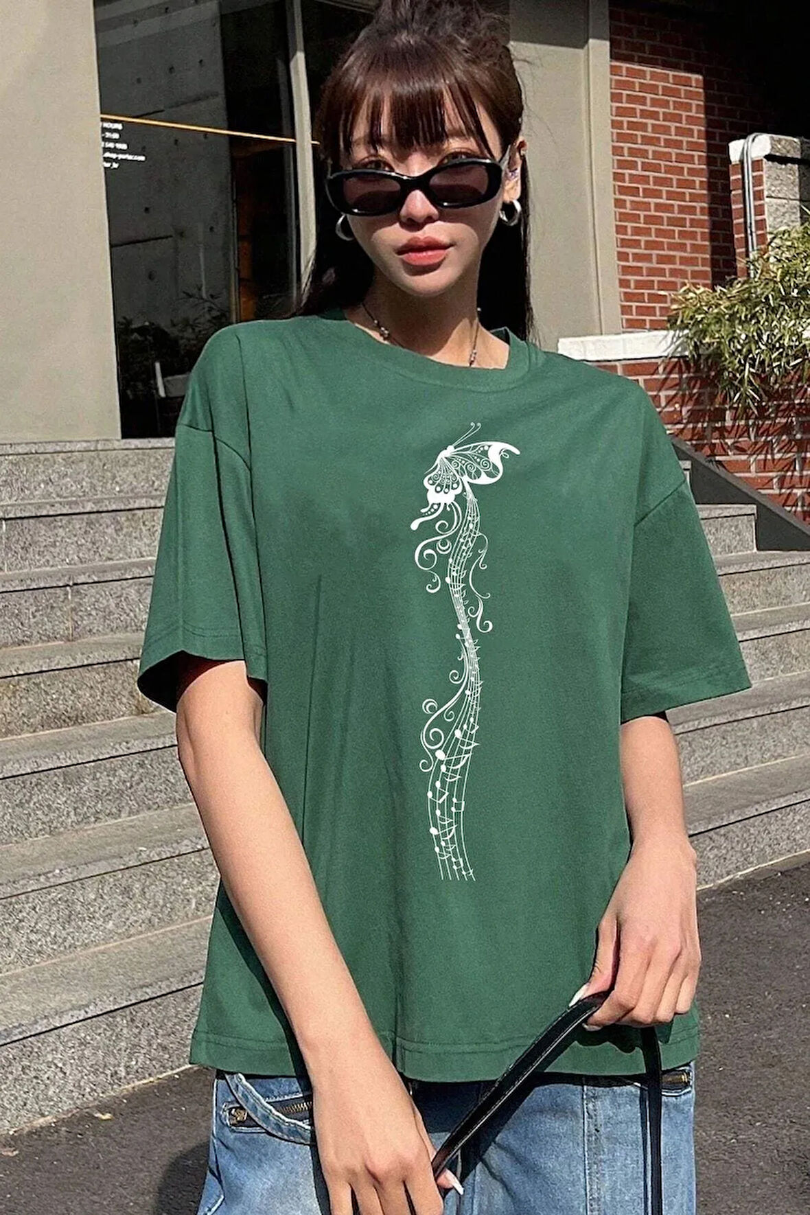 Unisex Butterfly Song Baskılı Tasarım Tshirt