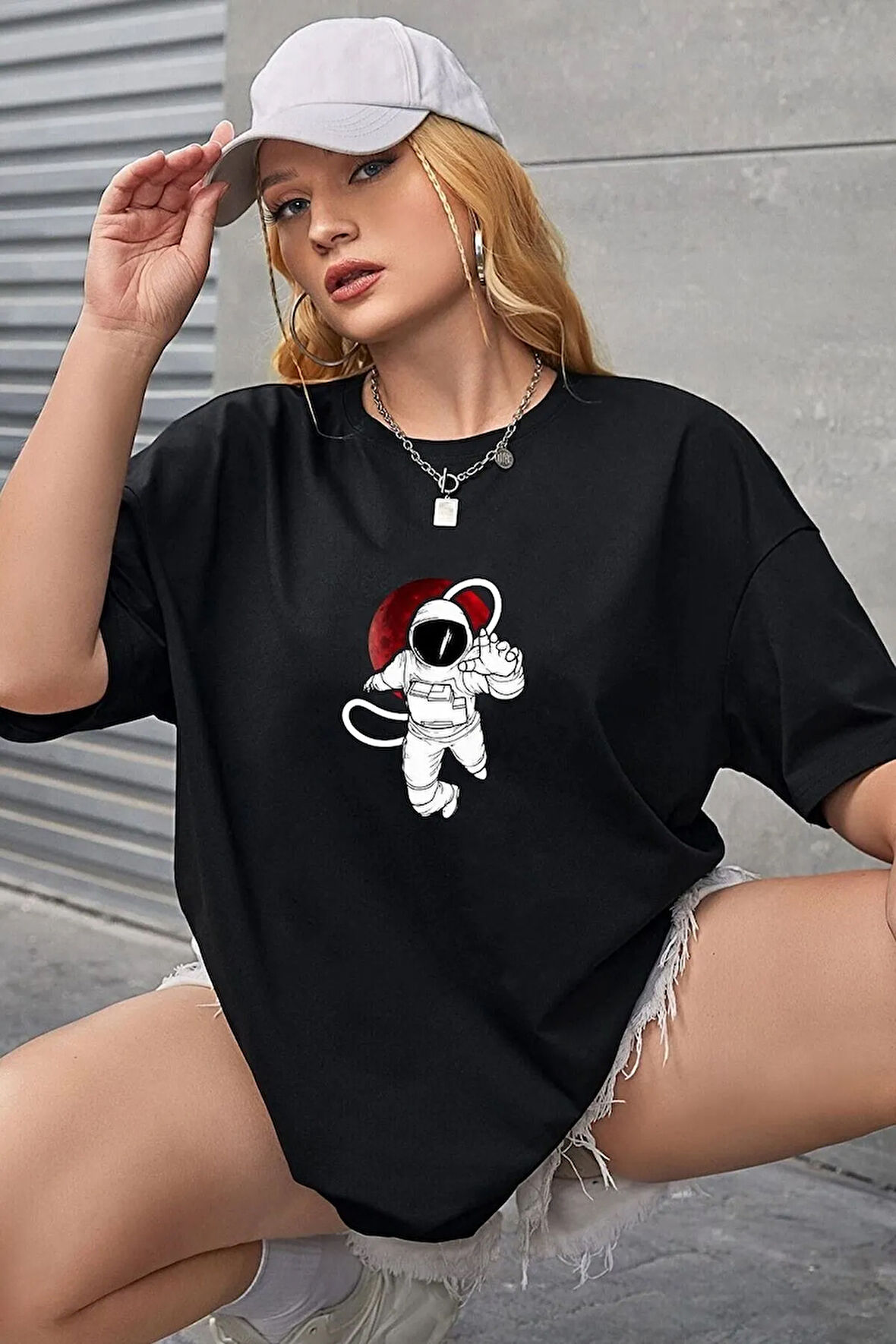 Unisex Nasa Baskılı Tasarım Tshirt