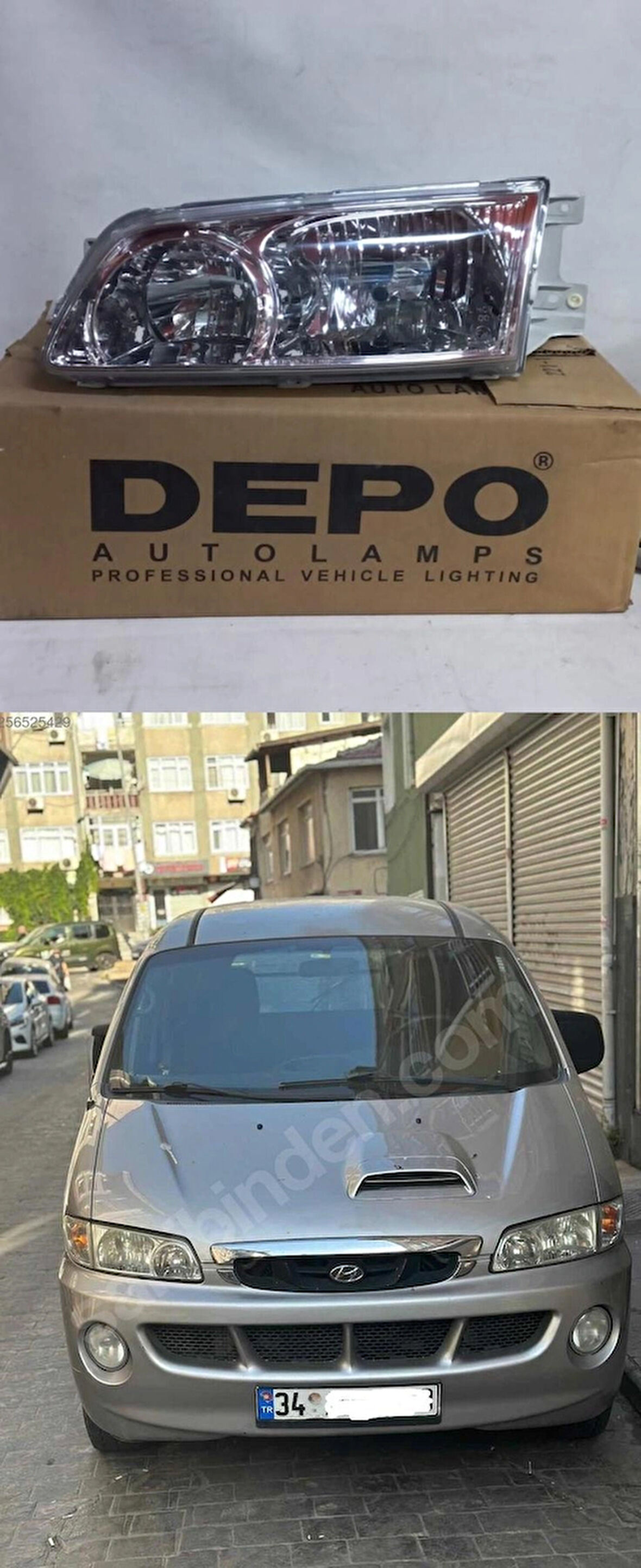 Kaliteli Marka-Hyundaı Starex(2002-2008)şeffaf cam elektrikli-Sol şoför tarafı-Ön Far Kaliteli Depo marka