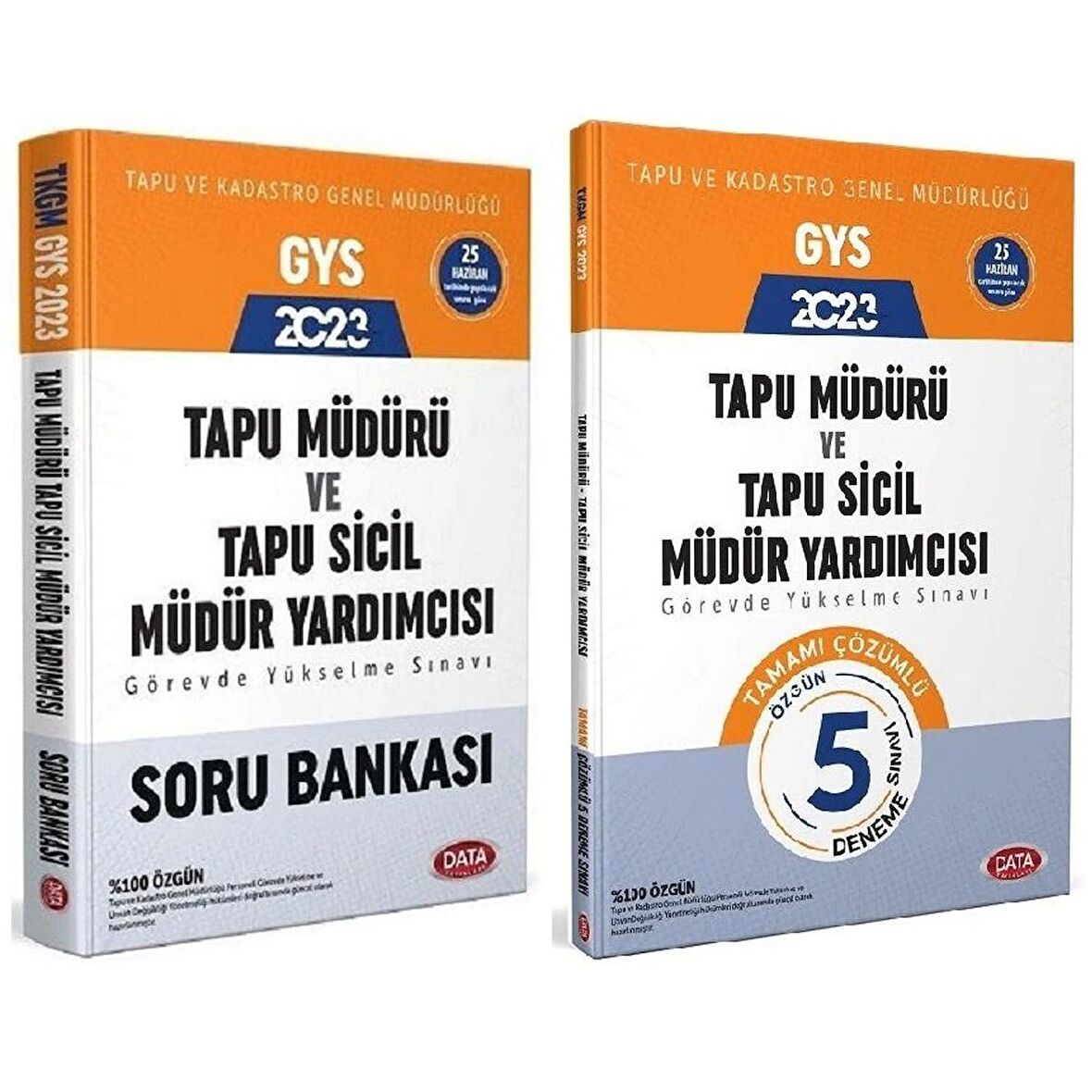 Data 2023 GYS Tapu Kadastro Tapu Müdürü ve Tapu Sicil Müdür Yardımcısı Soru + 5 Deneme 2 li Set Görevde Yükselme Data Yayınları