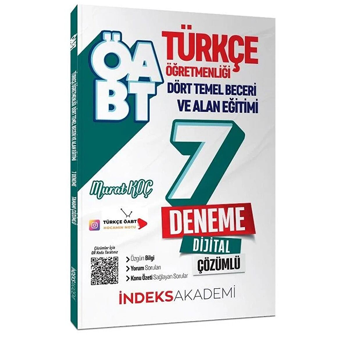 İndeks Akademi 2023 ÖABT Türkçe Dört Temel Beceri ve Alan Eğitimi 7 Deneme PDF Çözümlü - Murat Koç İndeks Akademi Yayıncılık