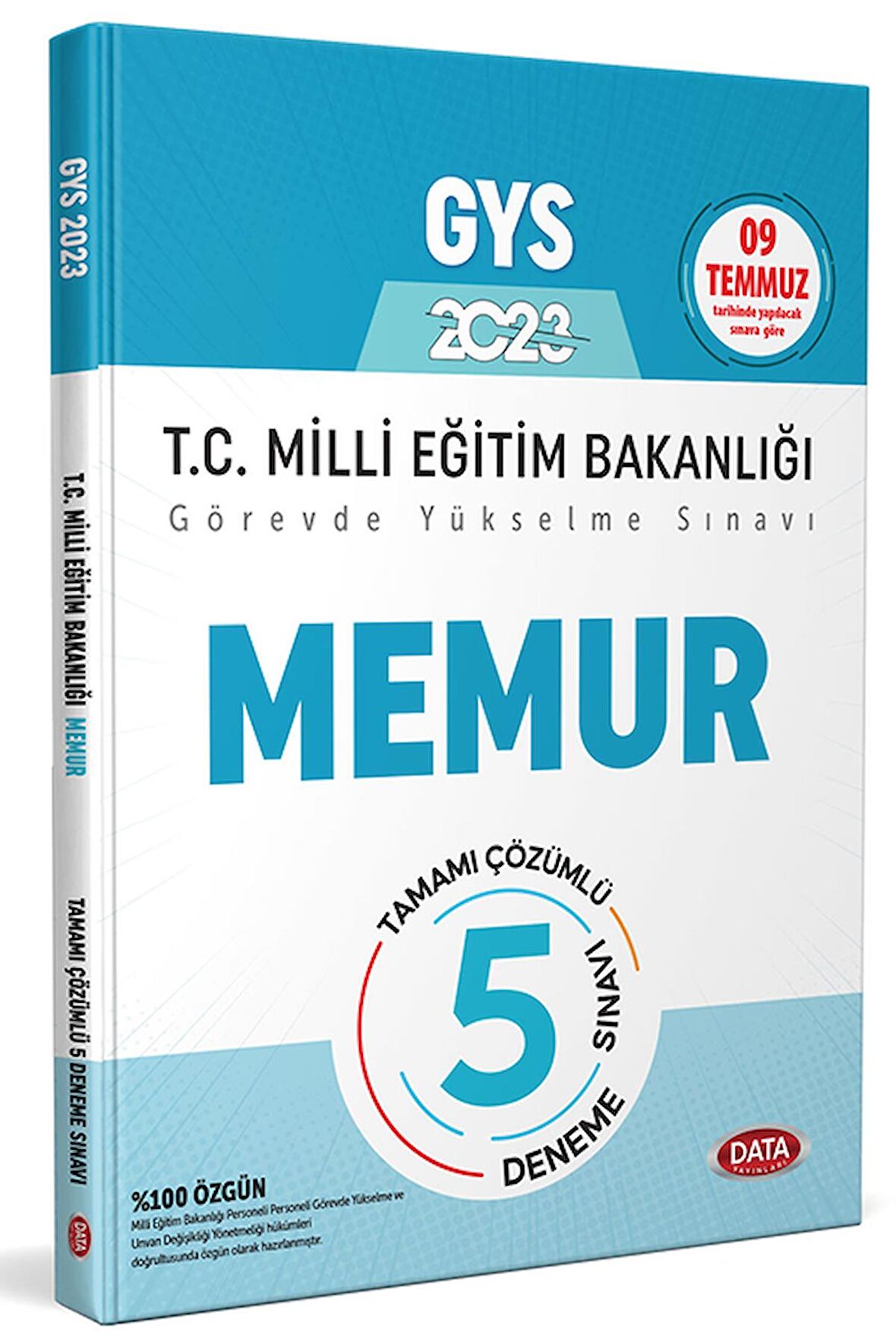 2023 Milli Eğitim Bakanlığı Memur Tamamı Çözümlü GYS 5 Deneme Sınavı Data Yayınları