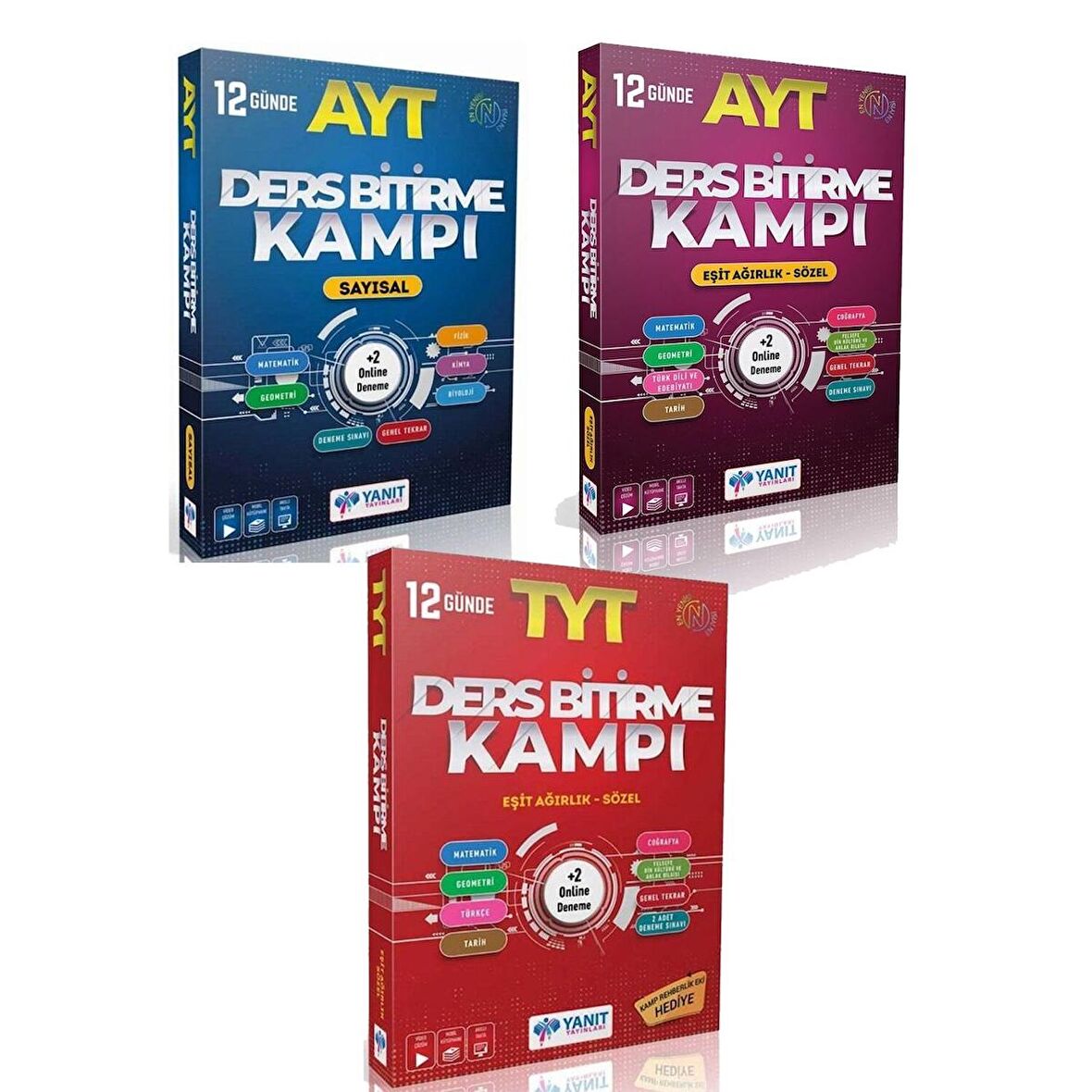 Yanıt TYT ve  AYT 12 Günde Ders Bitirme Kampı Seti 3 Kitap Set Yanıt Yayınları