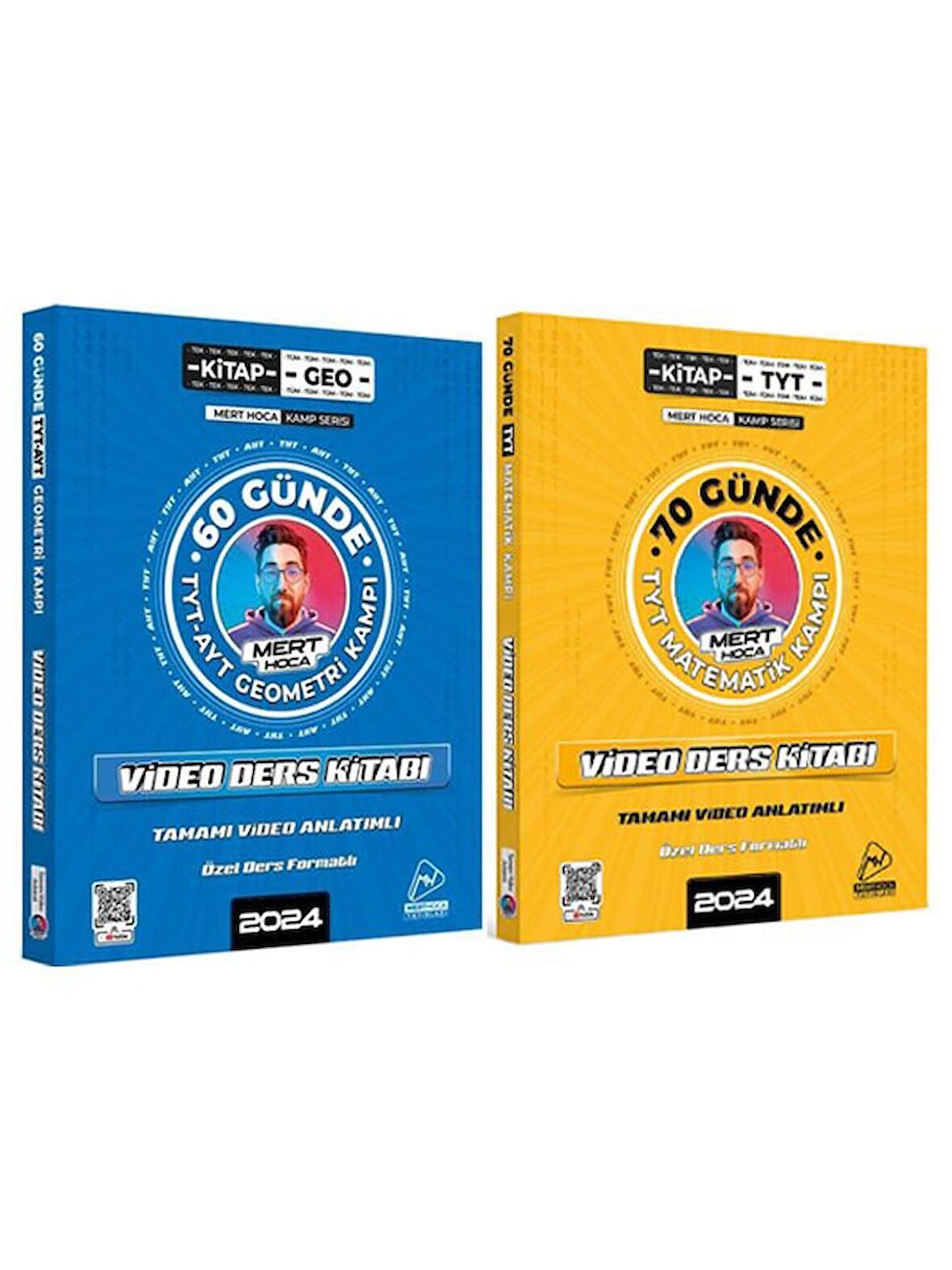 Mert Hoca 2024 Video Ders Kitabı 70 Günde Matematik ve 60 Günde Geometri 2 Kitap Set
