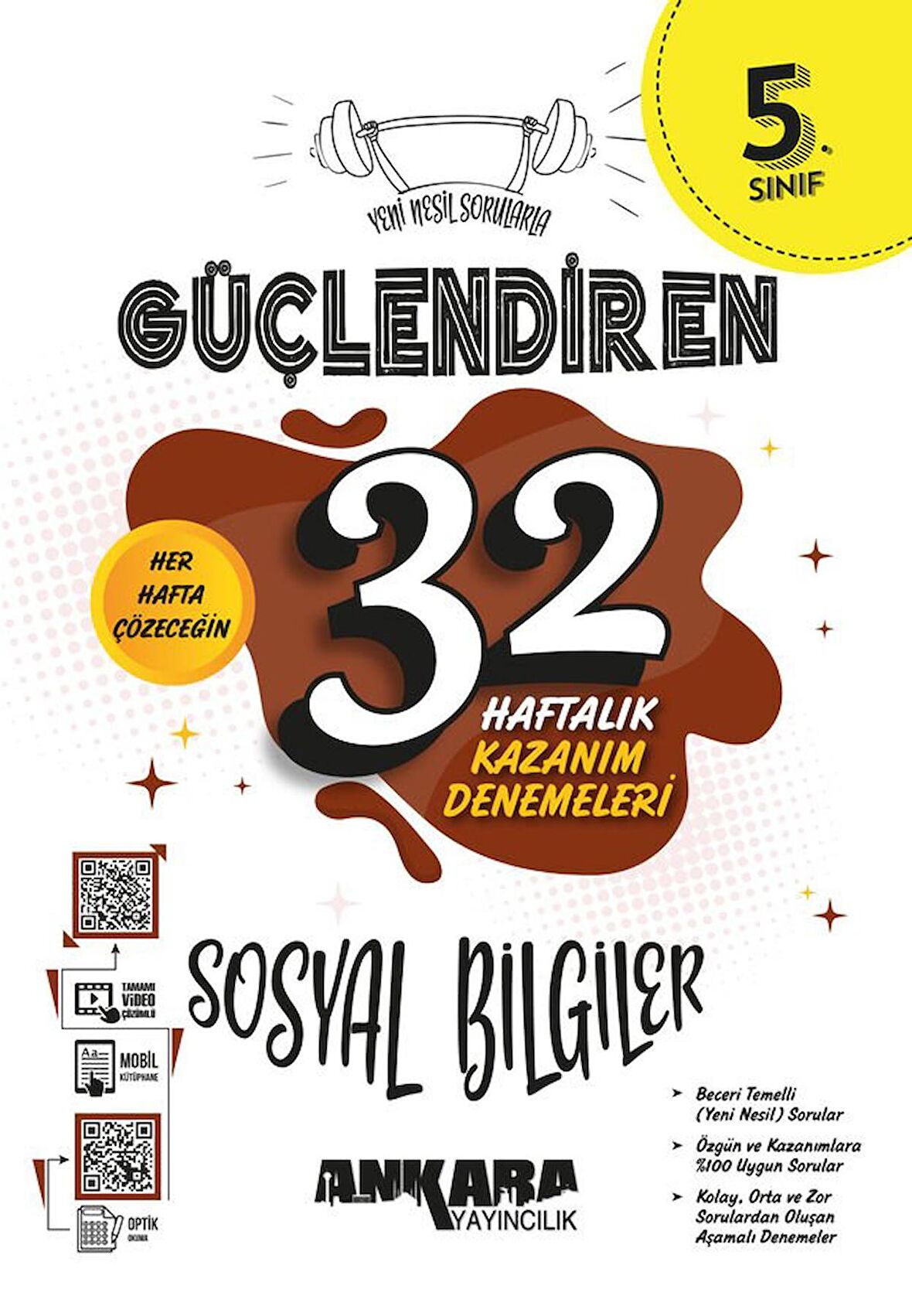 Ankara Yayıncılık 5. Sınıf Sosyal Bilgiler Güçlendiren 32 Haftalık Kazanım Denemeleri