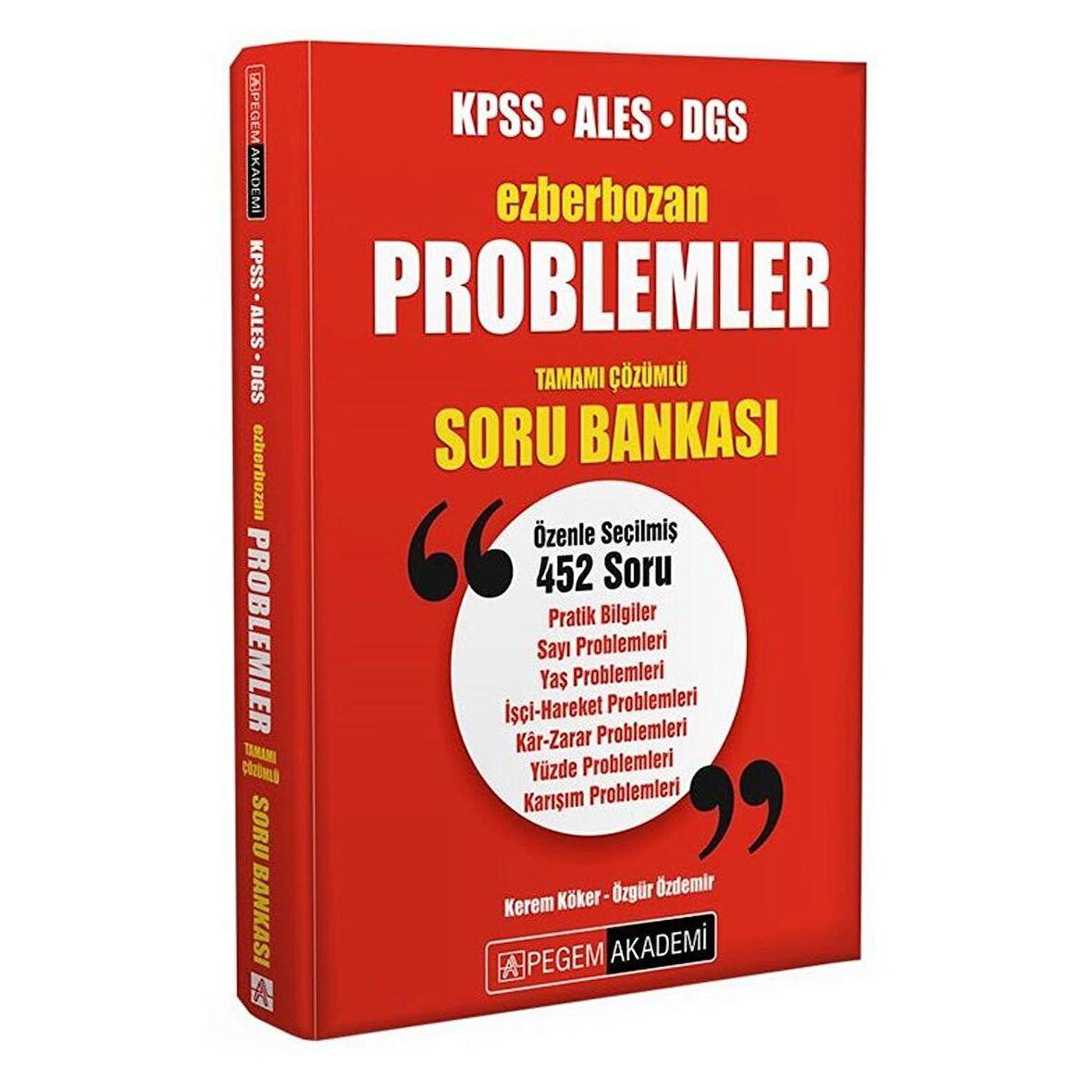 Pegem KPSS ALES DGS Problemler Ezberbozan Soru Bankası Pegem Akademi Yayınları