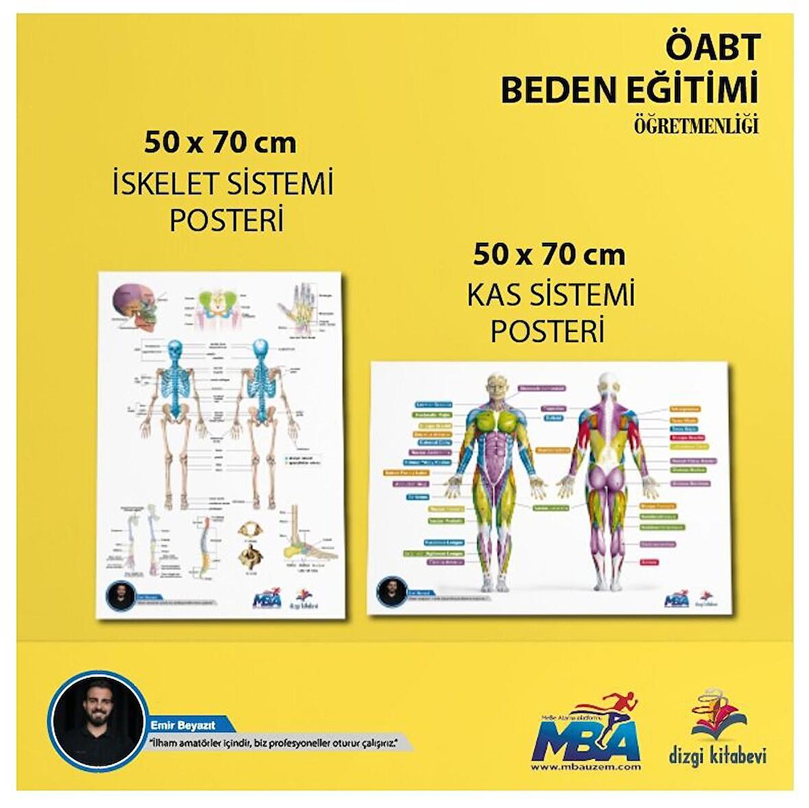 Dizgi Kitap ÖABT Beden Eğitimi Öğretmenliği İskelet Sistemi ve Kas Sistemi 2 li Poster