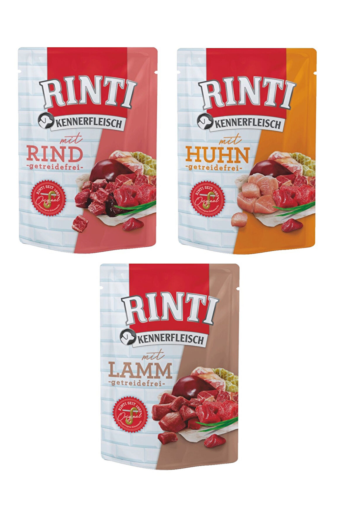 Rinti Pouch 3 Çeşit Karma Köpek Yaş Mama 400 Gr. X 3 Adet