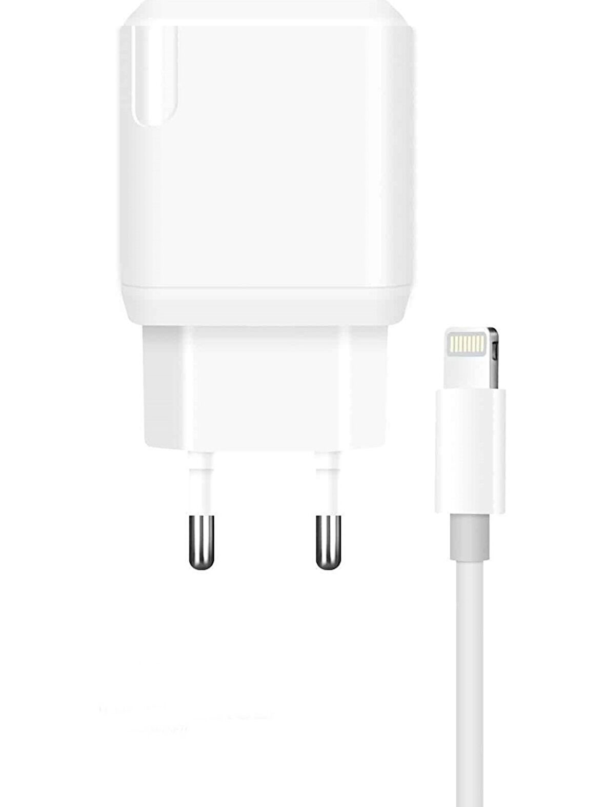 iPhone 8 Plus İle Uyumlu Q.C 3.0 18W Şarj Adaptörü ve Lightning Kablo MCH15