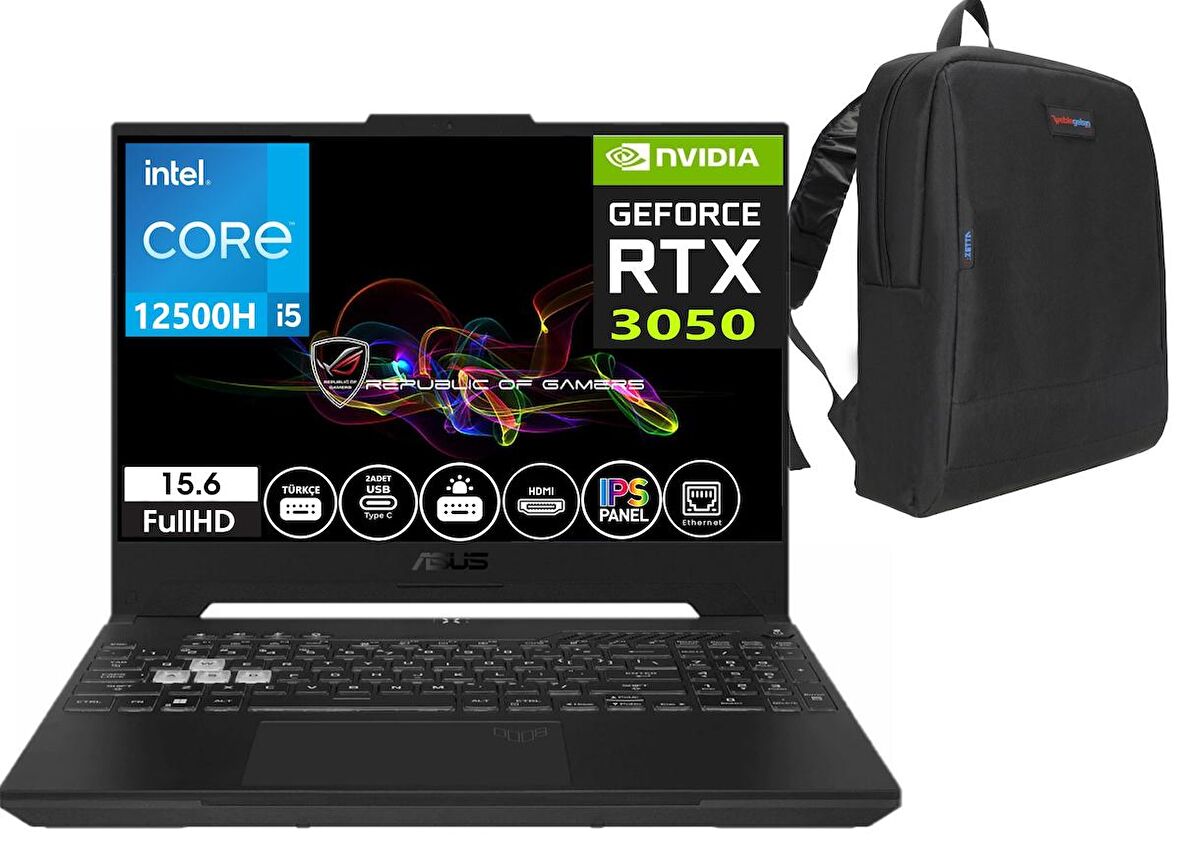 ASUS TUF15 FX507ZC4-HN157 İntel Core İ5 12500H 16GB Ram 1tb SSD 4GB RTX3050 15.6 İnç 144Hz IPS FHD Windows11Home Taşınabilir Bilgisayar FX507ZC4-HN15711+WeblegelsinÇanta