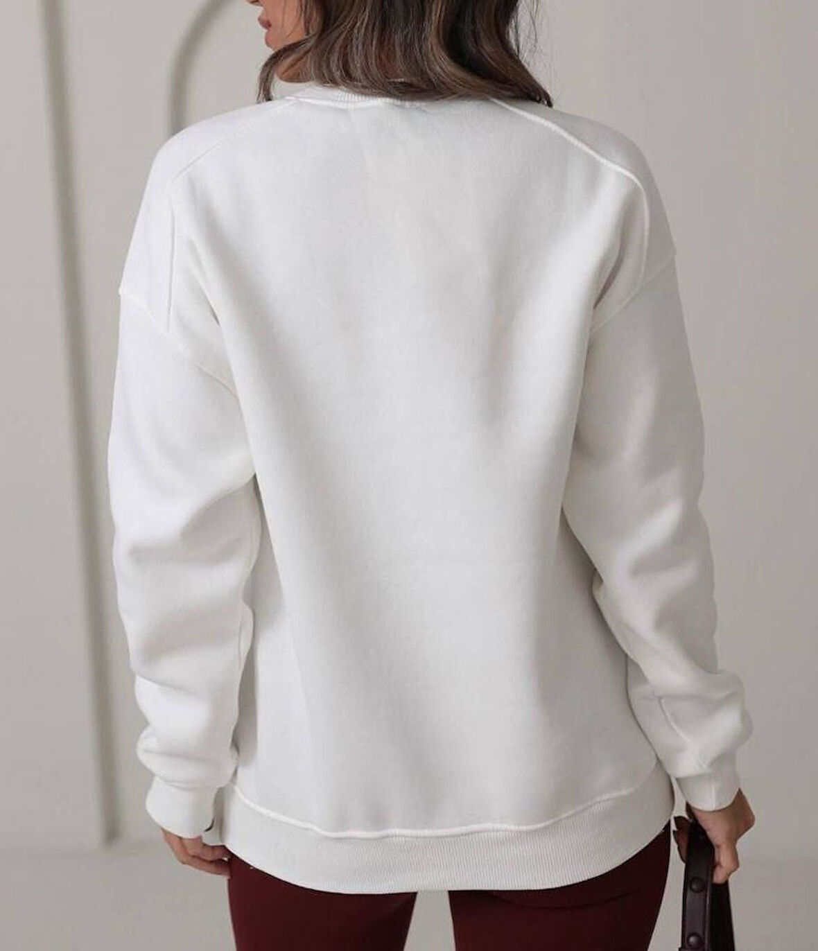 Kadın Basic Oversize Sweatshirt 