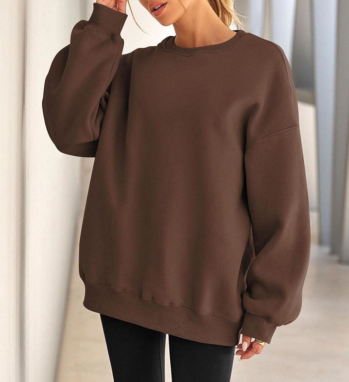 Kadın Basic Oversize Sweatshirt 