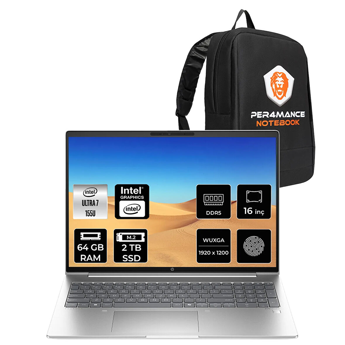 HP ProBook 460 G11 Ultra 7 155U 64GB DDR5 2TB SSD 16" WUXGA FDOS Dizüstü Bilgisayar & ÇANTA
