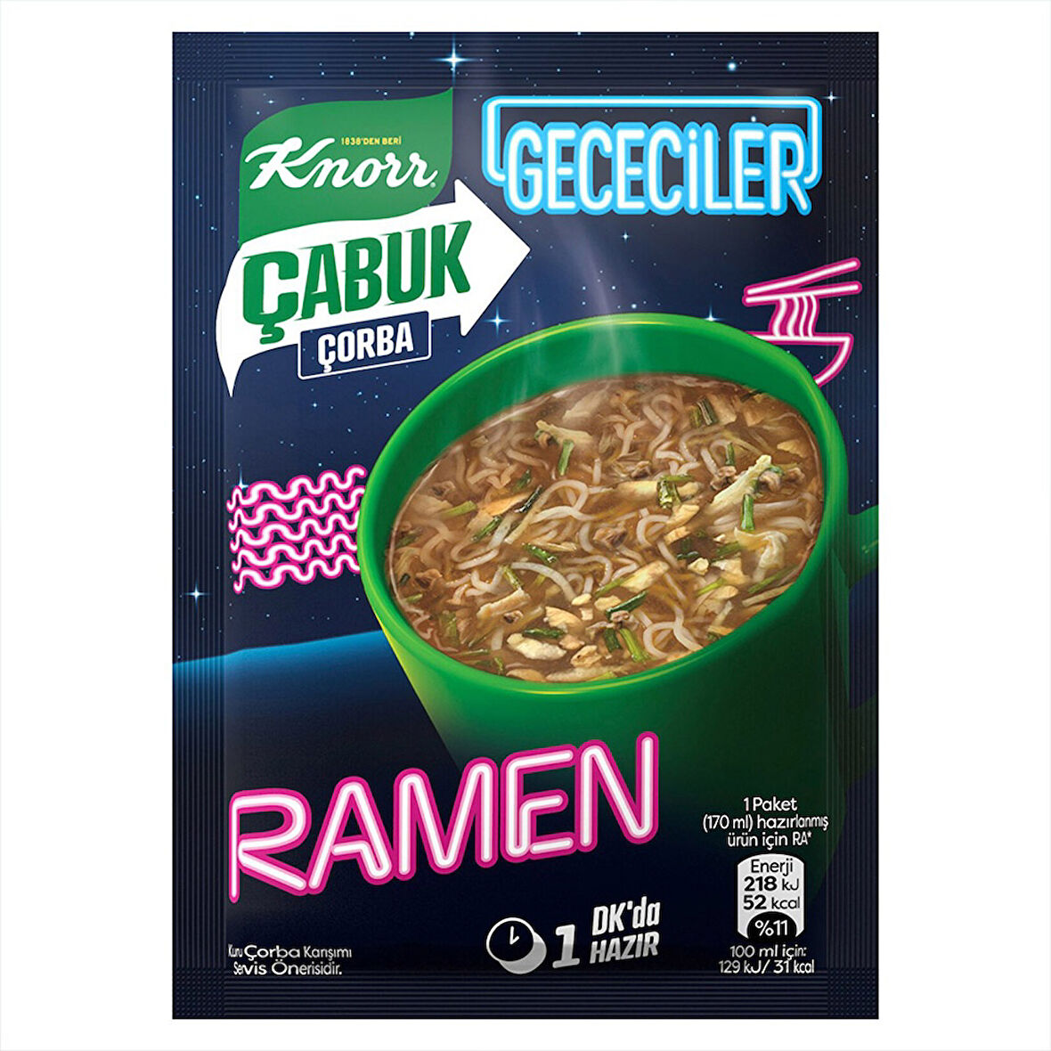 Knorr çabuk çorba Ramen 17 Gr Paket (20 Adet)