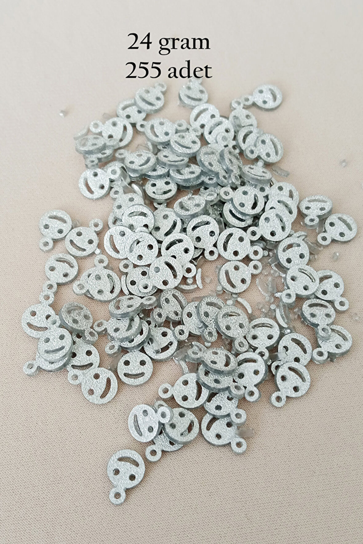 Oya Abiye Bileklik Kolye Pleksi Metalik Plastik Pul Gümüş Renk 24 gram 255 adet - BNC585