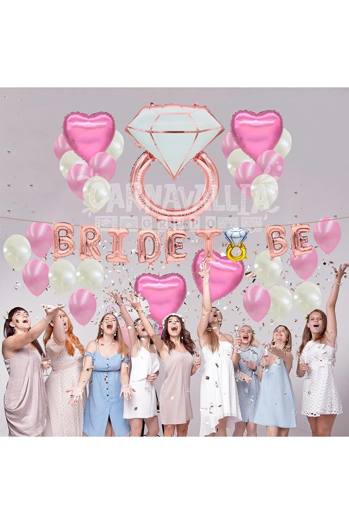 Bride To Be Metalik Balonlar Bekarlığa Veda Partisi Elmas Gelin Bekarlığa Veda Carnaval Partisi