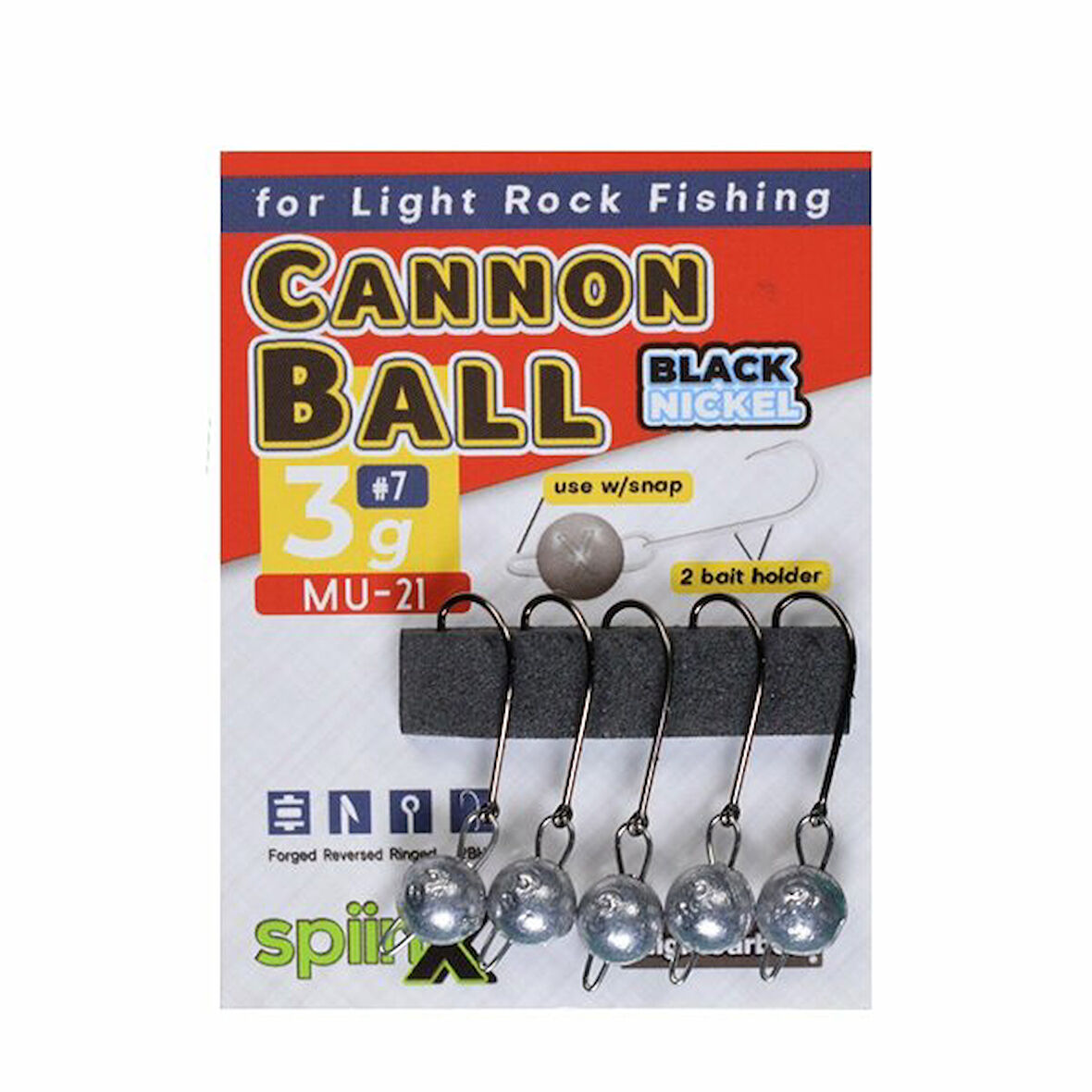 SPIINX CANNON BALL JIGHEAD HAM 3G #8 5P