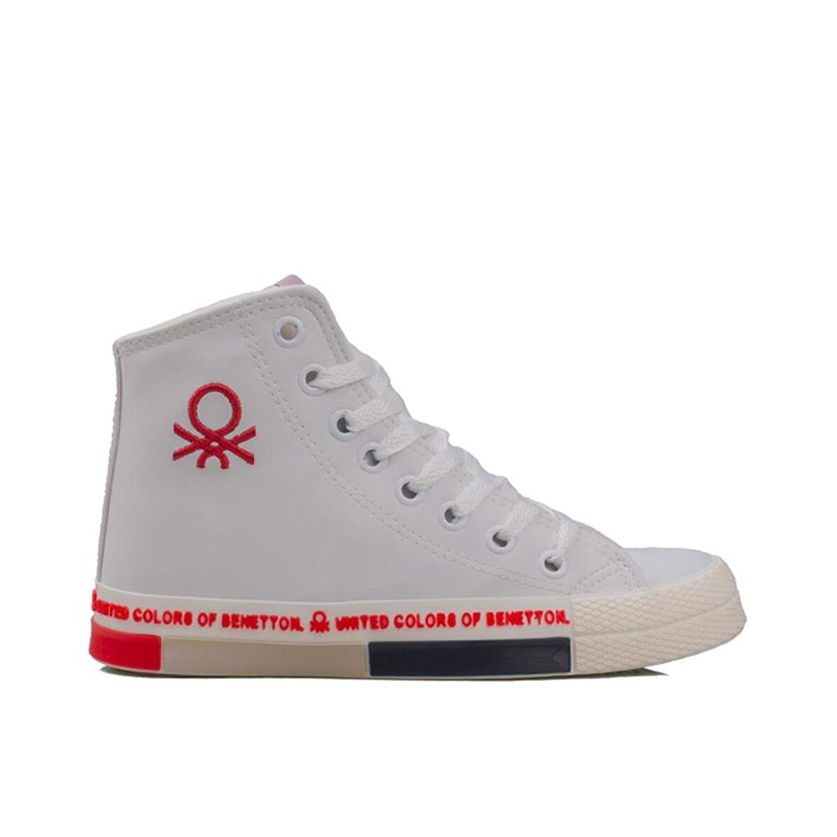 Benetton Beyaz Unisex Uzun Suni Deri Mevsimlik Spor