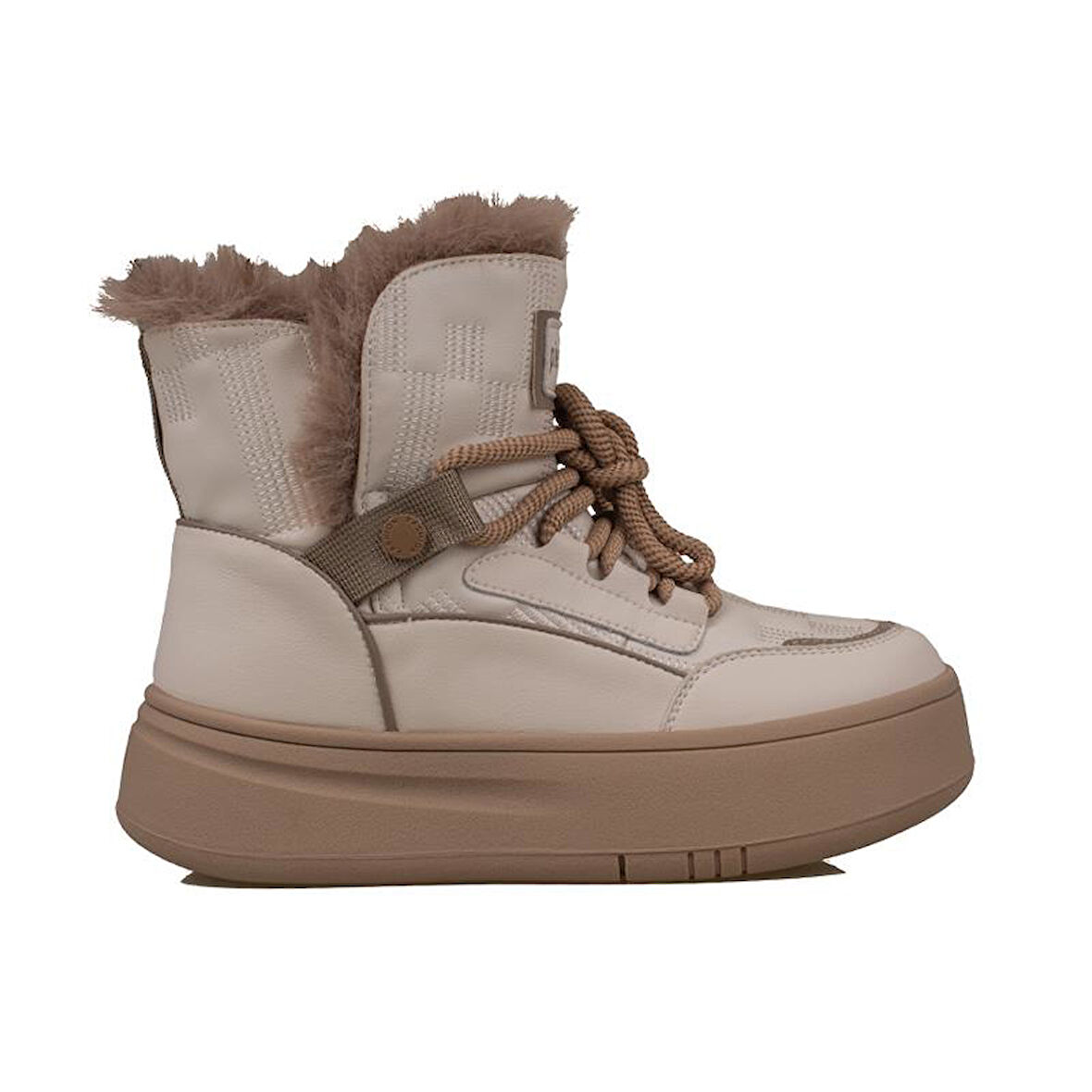 Pierre Cardin Krem Kadın Kauçuk İçi Yünlü Spor Bot