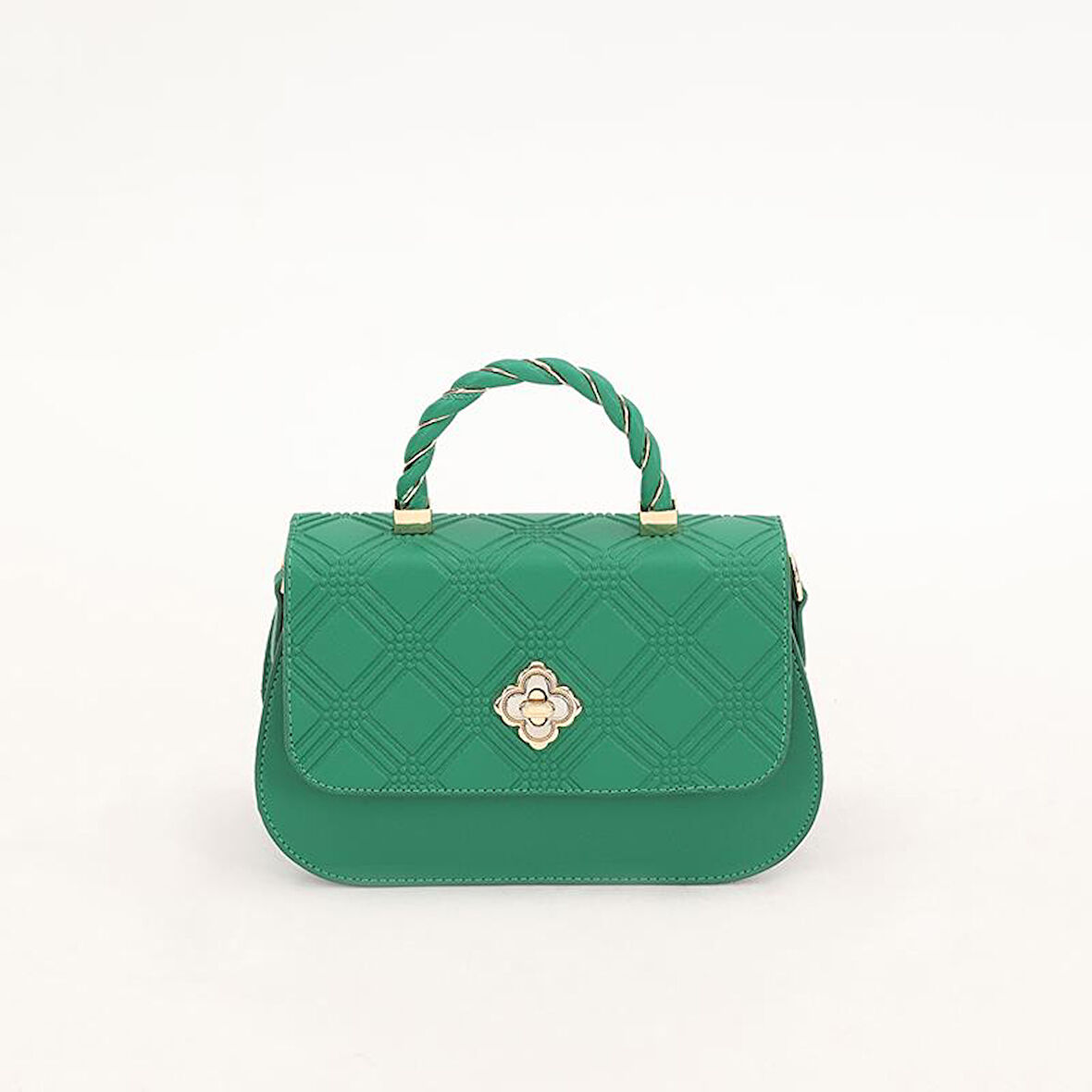 Levidor Yeşil Kabartma Desenli Kadın El Çantası