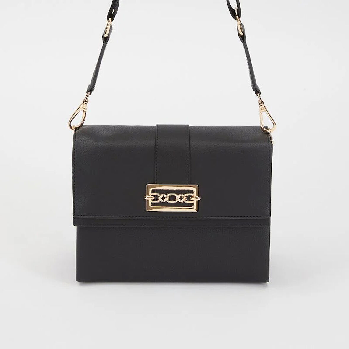 Levidor Siyah Mat Zincir Toka Detaylı Kadın Omuz Çantası