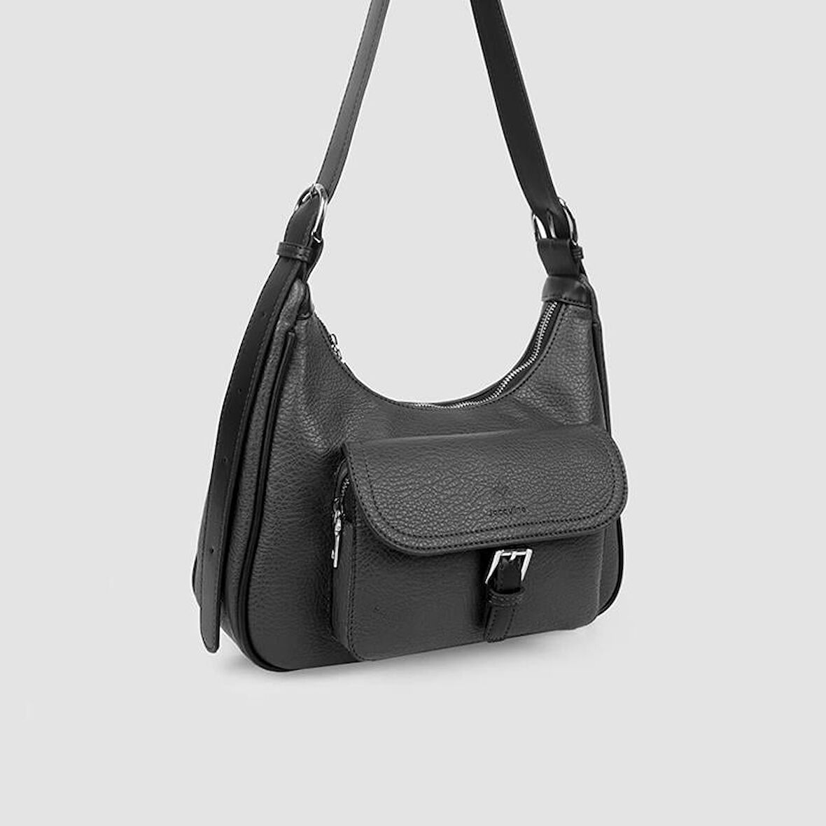 Jacquline Siyah Phabose Kadın Deri Omuz Çantası