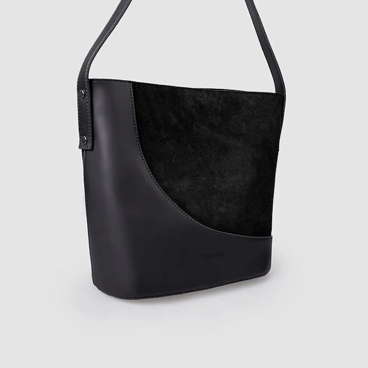 Jacquline Siyah Nubuk Deri Detaylu Kadın Çapraz Çanta