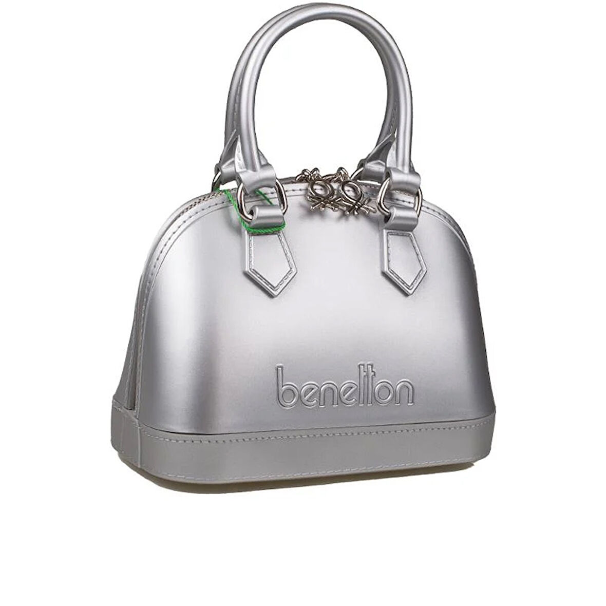 Benetton Gümüş Mini Boy Melissa Kadın El Çantası BNT 1449