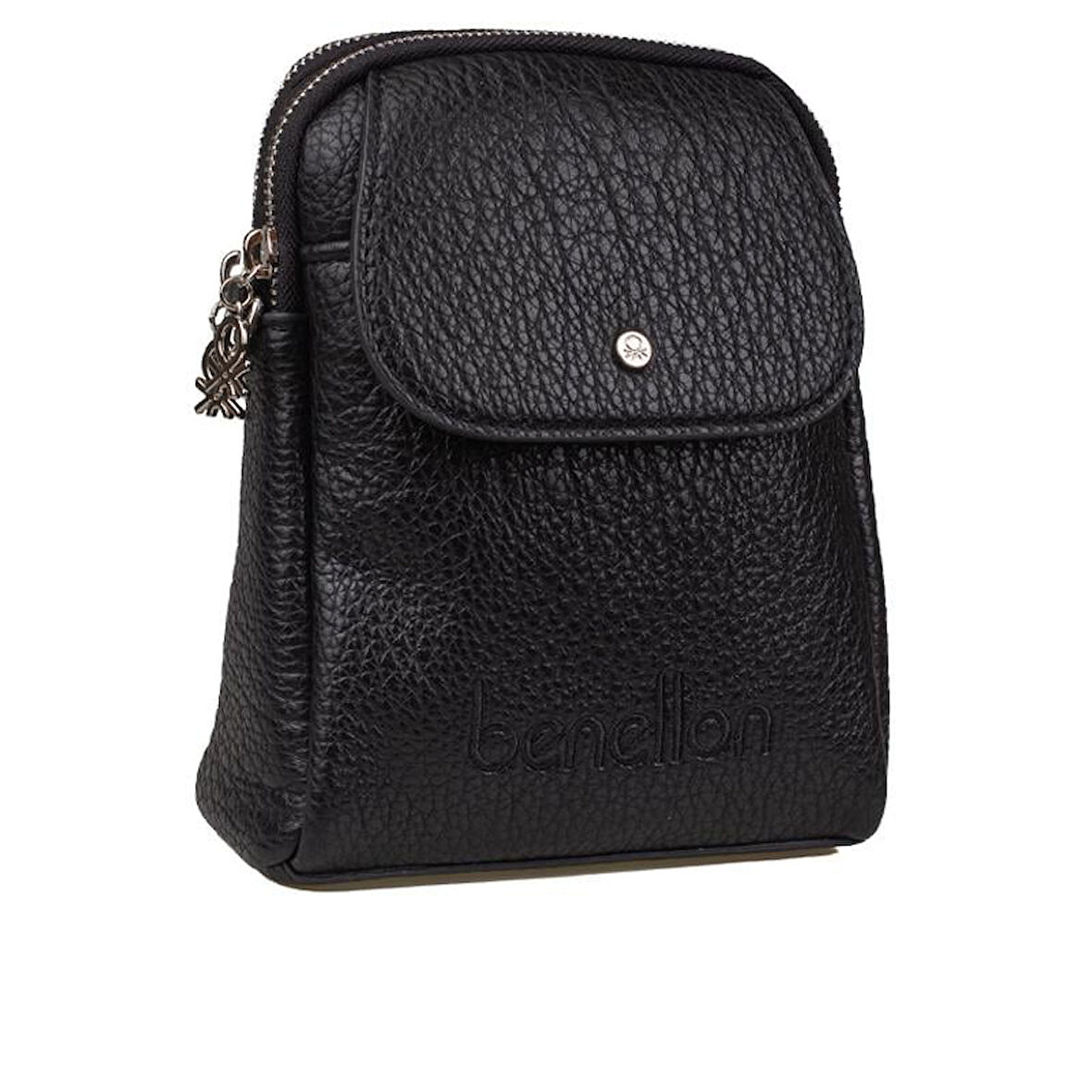 Benetton Siyah Soft Line Deri Kadın Kol Çantası BNT 1479