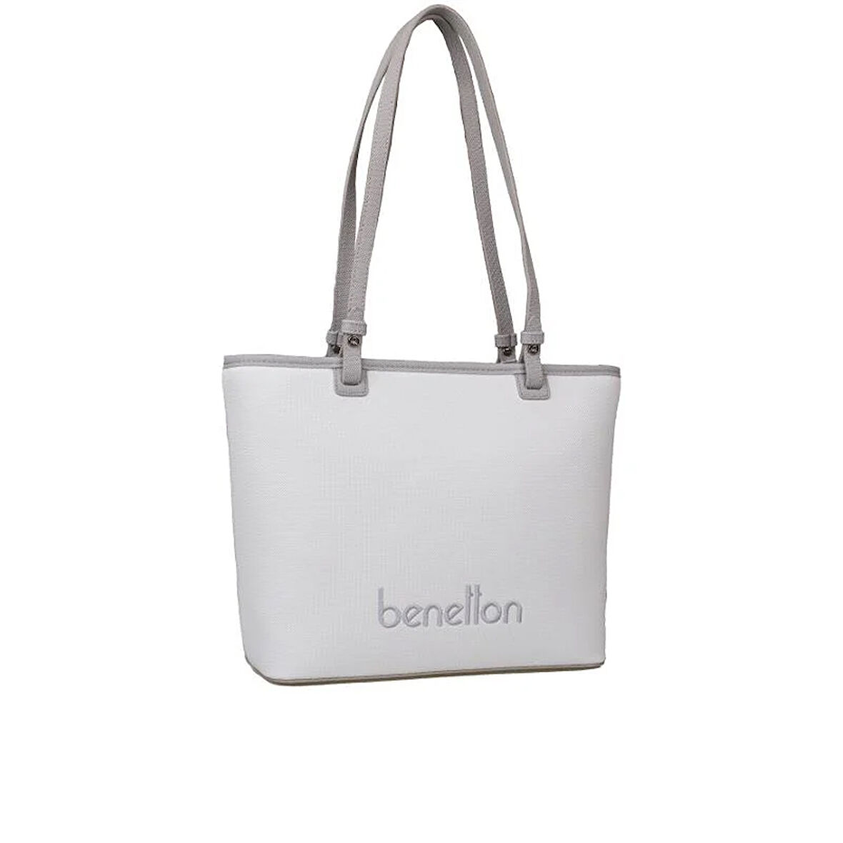 Benetton Beyaz Kadın Nano Büyük Boy Kol Çantası BNT 1583