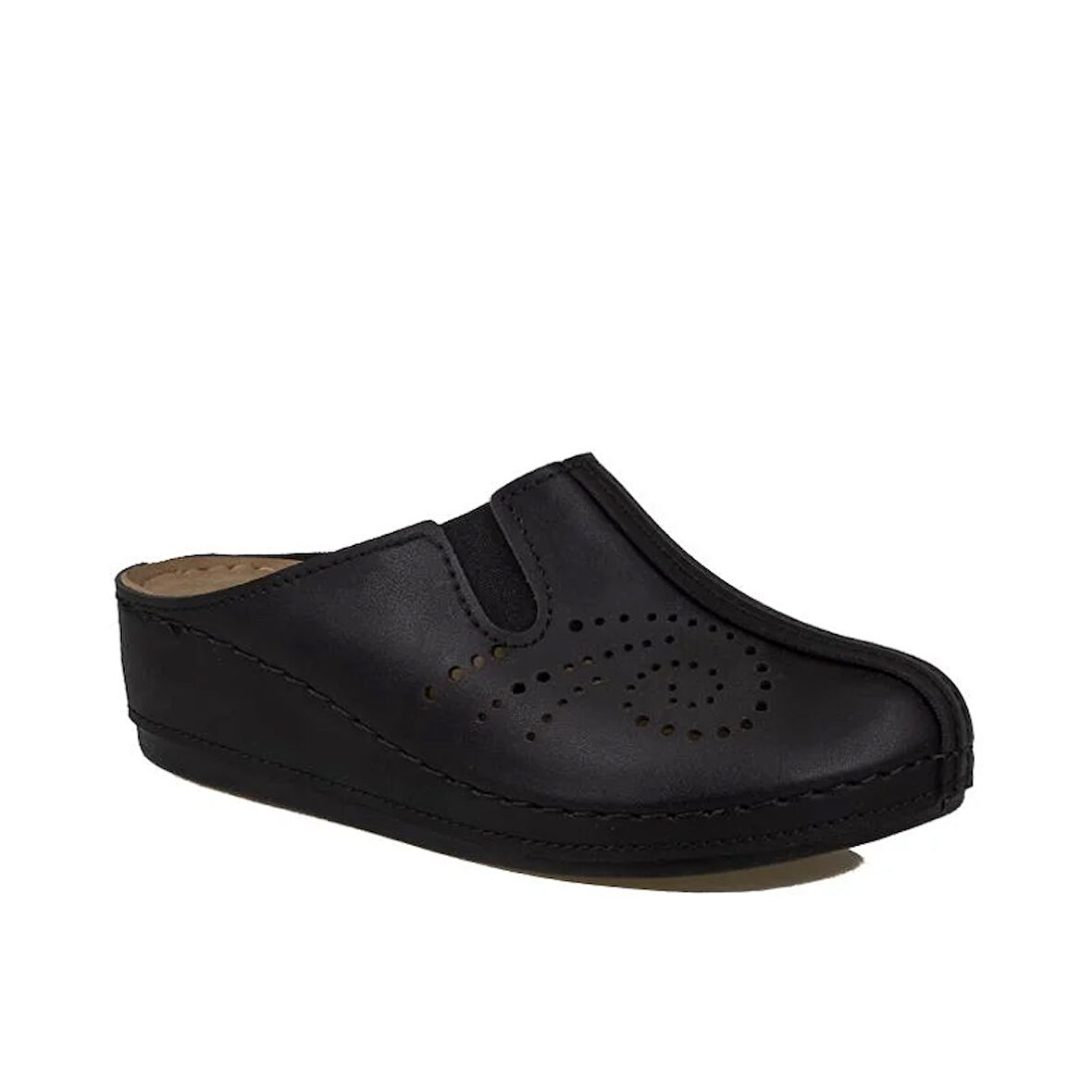 Trend Adımlar Siyah Kadın Hafif Dolgu Burnu Kapalı Terlik 09-269