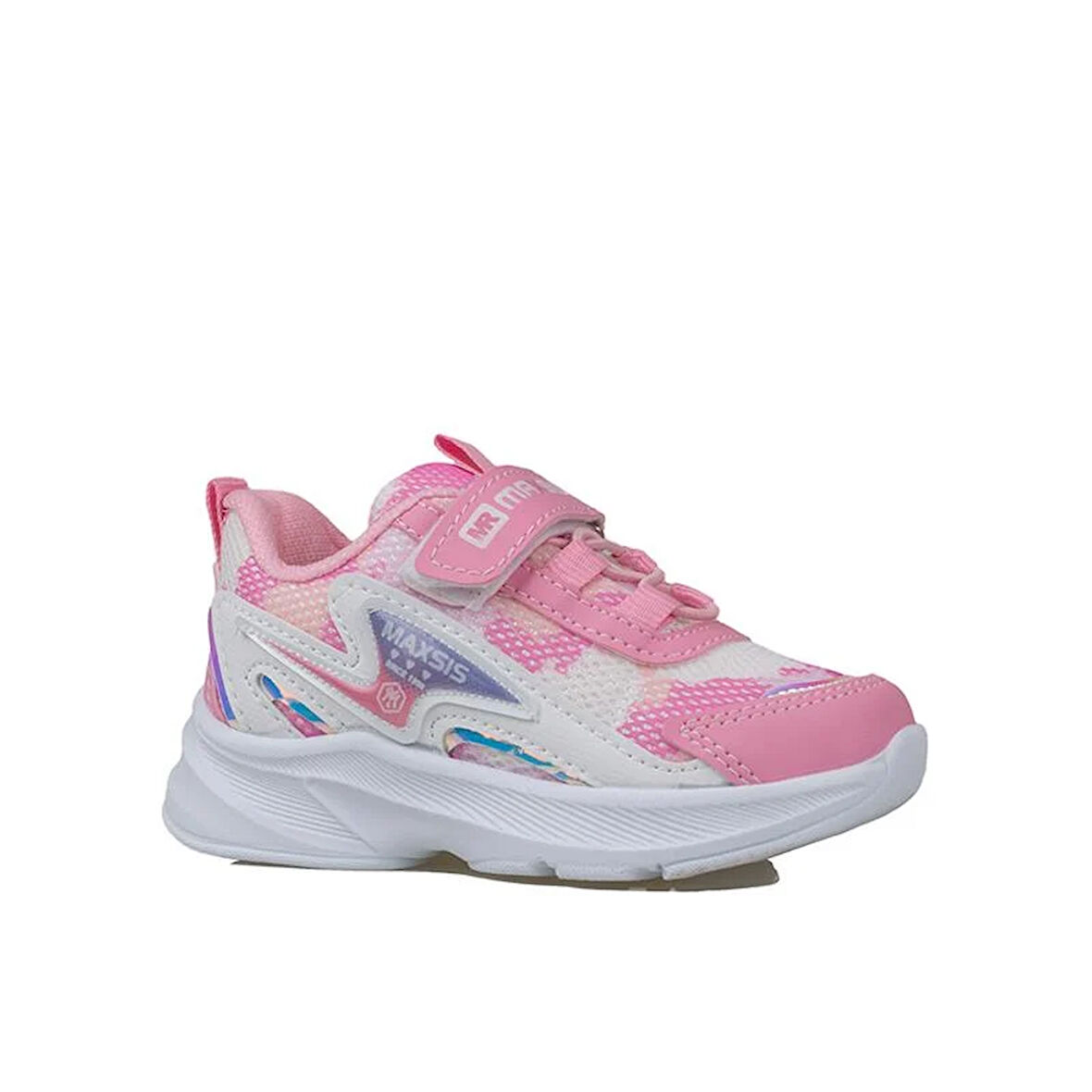 Trend Adımlar Pembe Hafif Cırt Cırtlı Fileli Çocuk Spor Ayakkabı