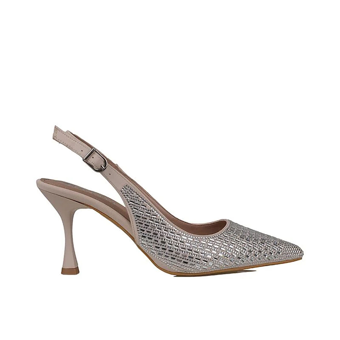 Trend Adımlar Krem El Taş İşlemeli Kadın Klasik Ayakkabı