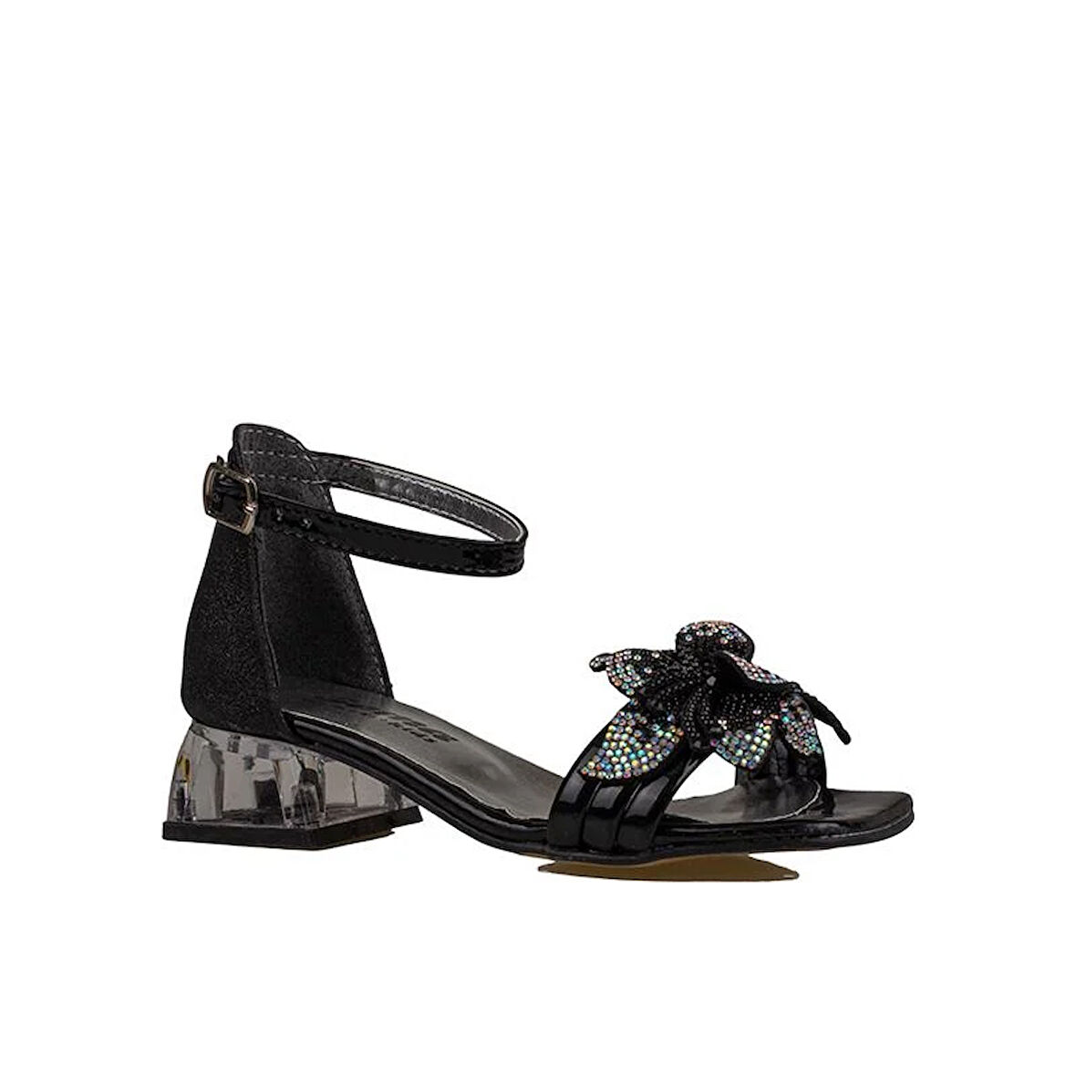 Trend Adımlar Siyah Kısa Topuklu Kemerli Kız Çocuk Klasik Ayakkabı