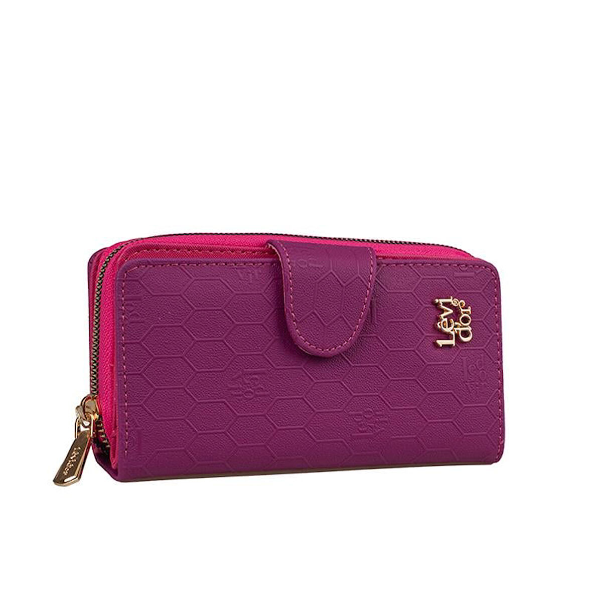 Levidor Fuşya Kapaklı Kadın Monogram Cüzdan