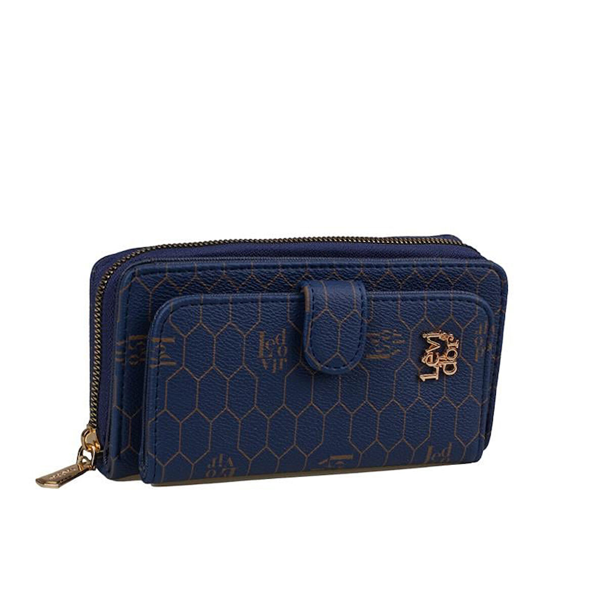 Levidor Lacivert Kapaklı Kadın Lisans Baskılı Cüzdan