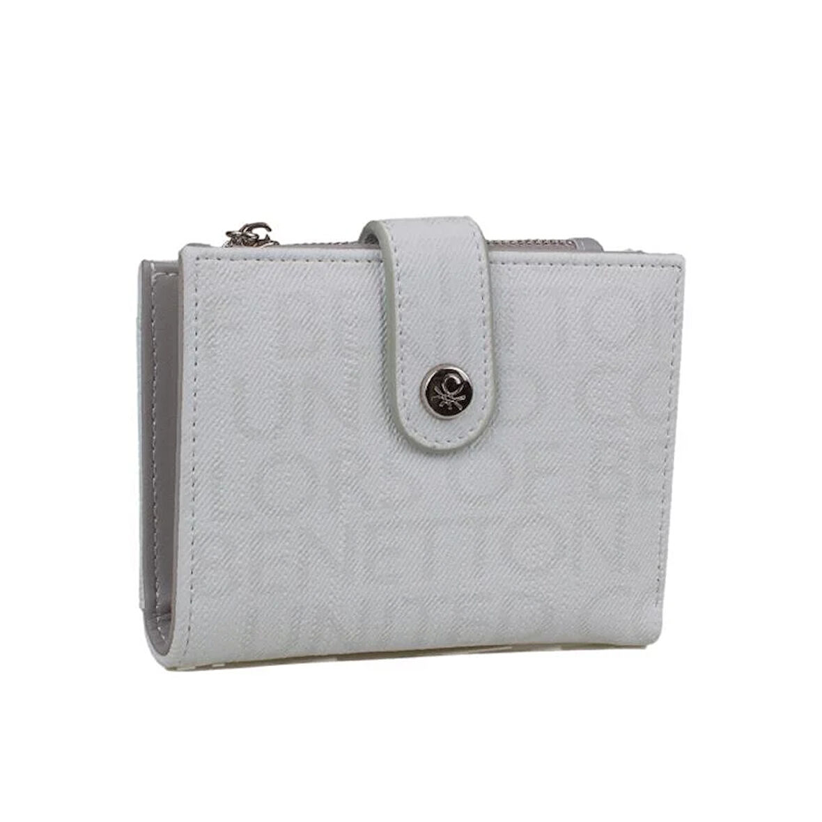 Benetton Beyaz Monogram Eskitme Kadın Kartlık Cüzdan BNT 1310