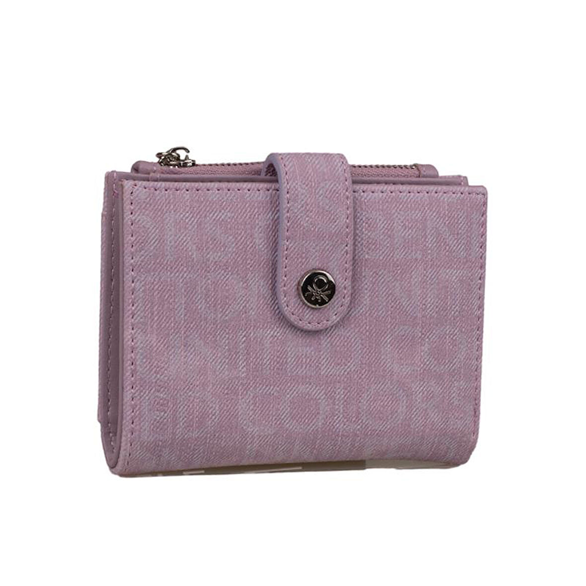 Benetton Lila Monogram Eskitme Kadın Kartlık Cüzdan BNT 1310