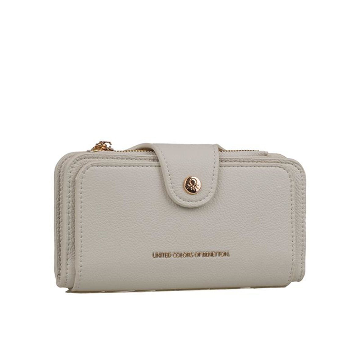 Benetton Bej Sofline Kadın Deri Geniş Cüzdan BNT 1443