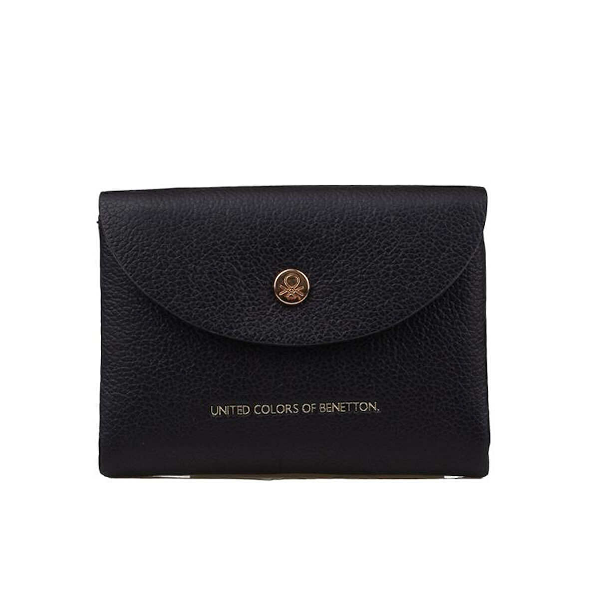 Benetton Siyah Softline Kadın Kare Yumuşak Deri Cüzdan  BNT 1445